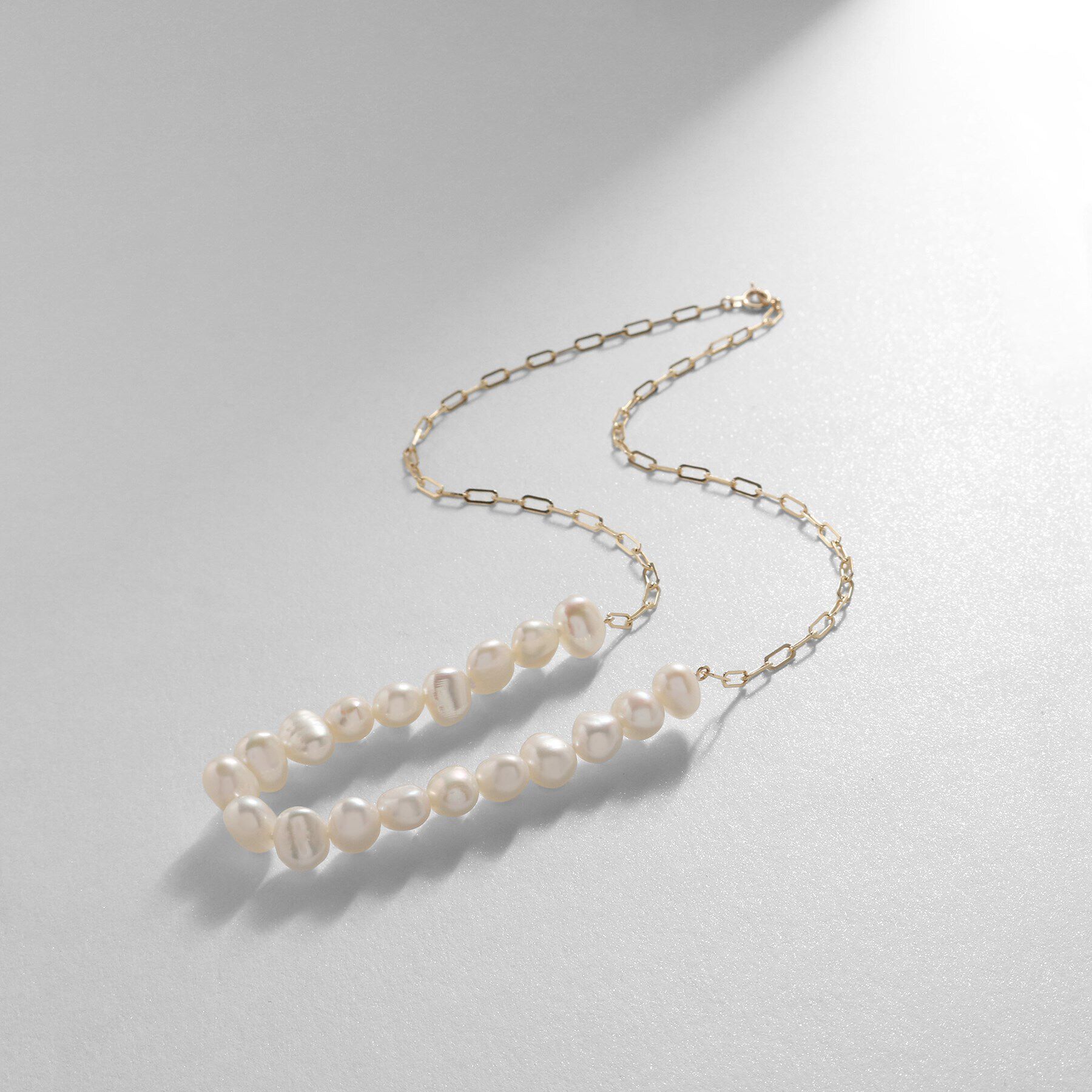 COCOSHNIK「K10バロックパール ケーブルチェーンネックレス」|ネックレス|