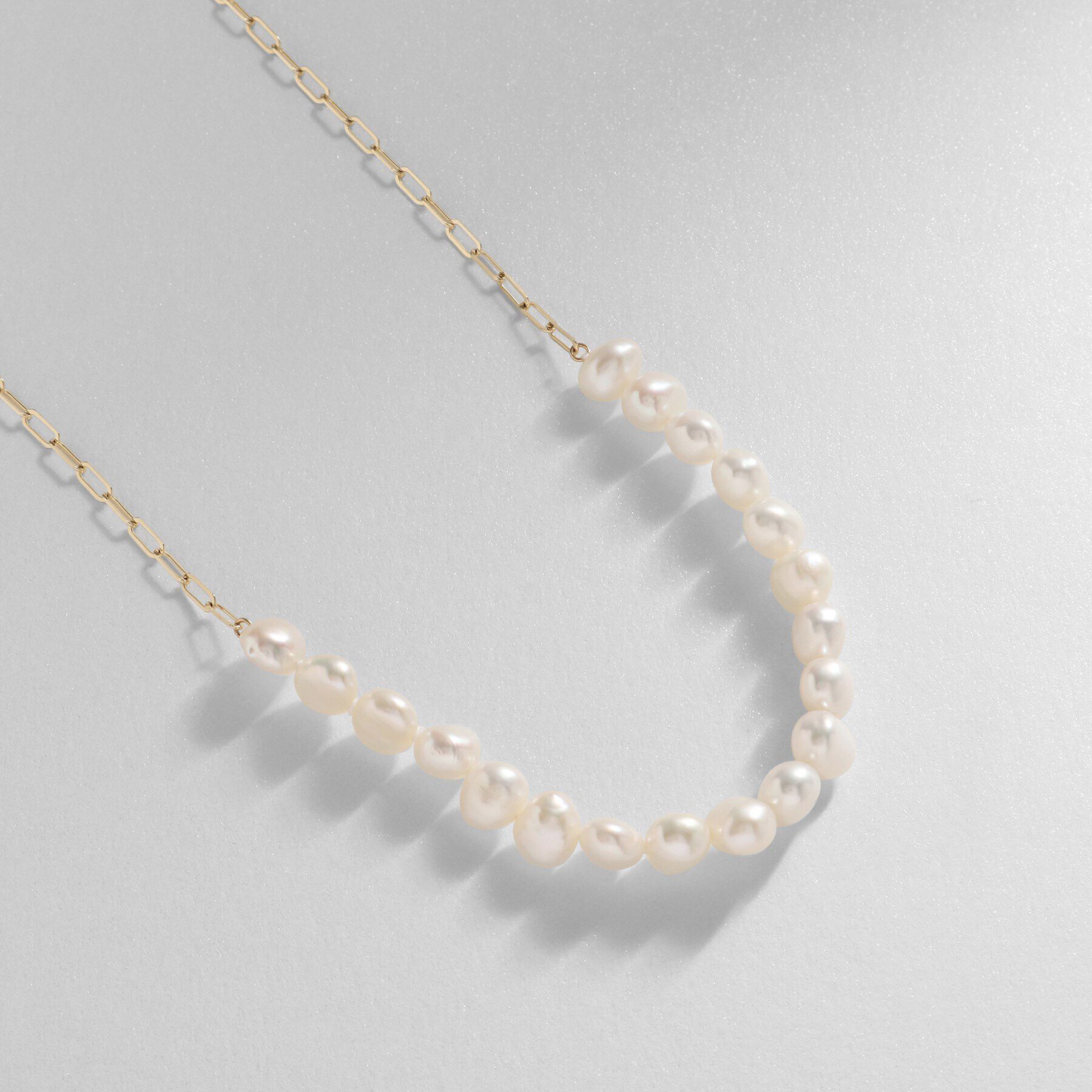 COCOSHNIK「K10バロックパール ケーブルチェーンネックレス」|ネックレス|