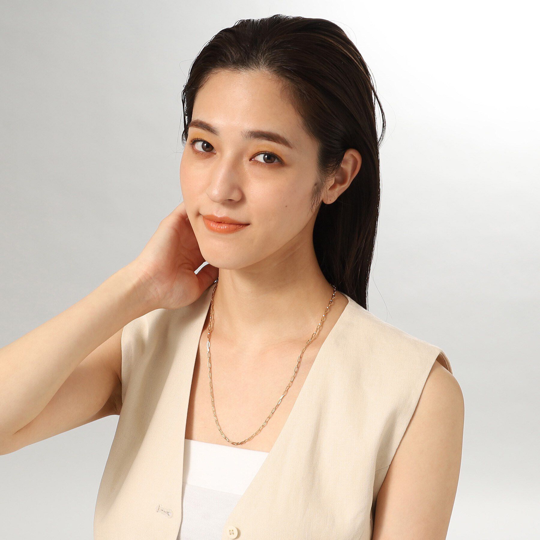 COCOSHNIK「K10中空プリムケーブル ネックレス（55cm）」|ネックレス|