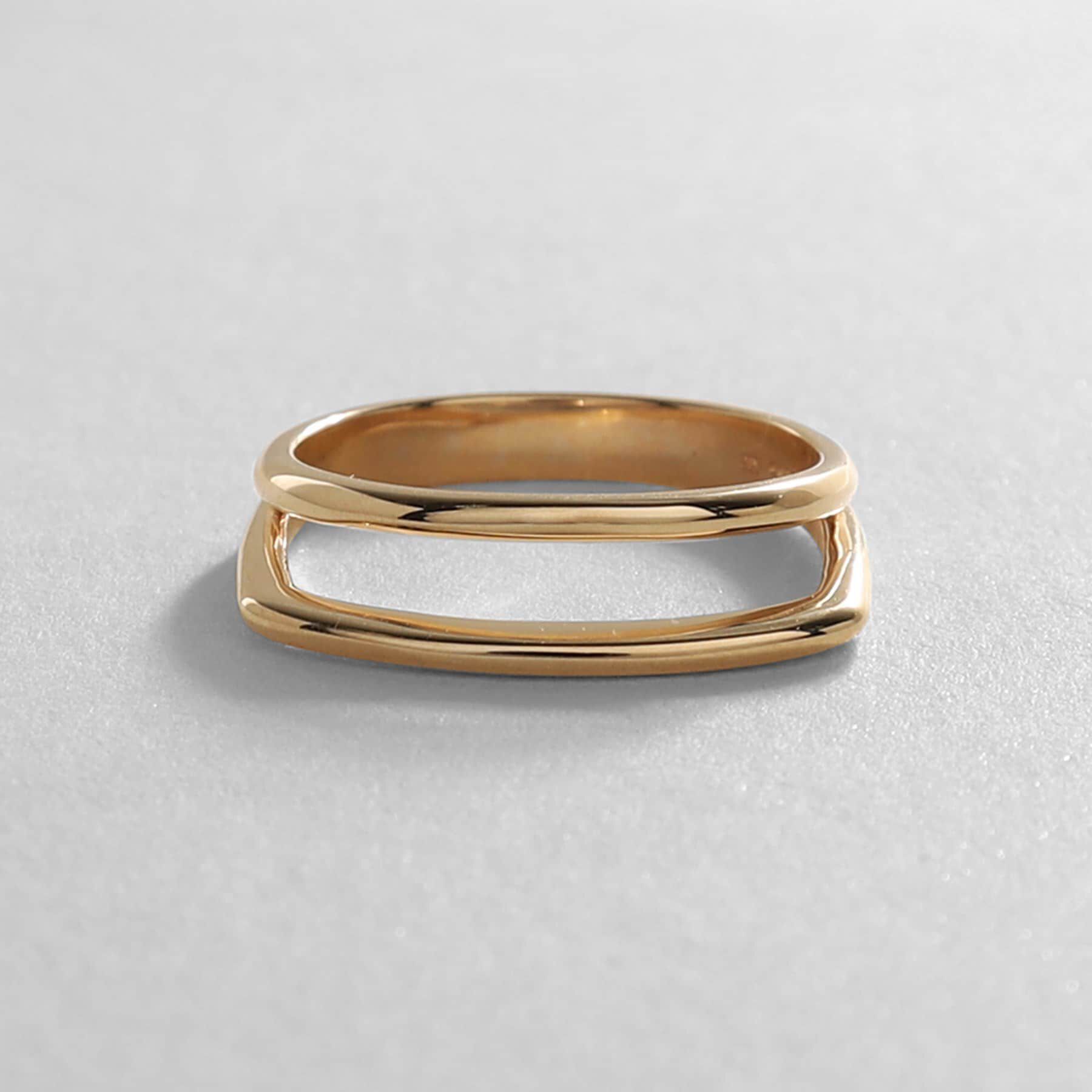 COCOSHNIK「K10スクエアステップ リング」|リング|