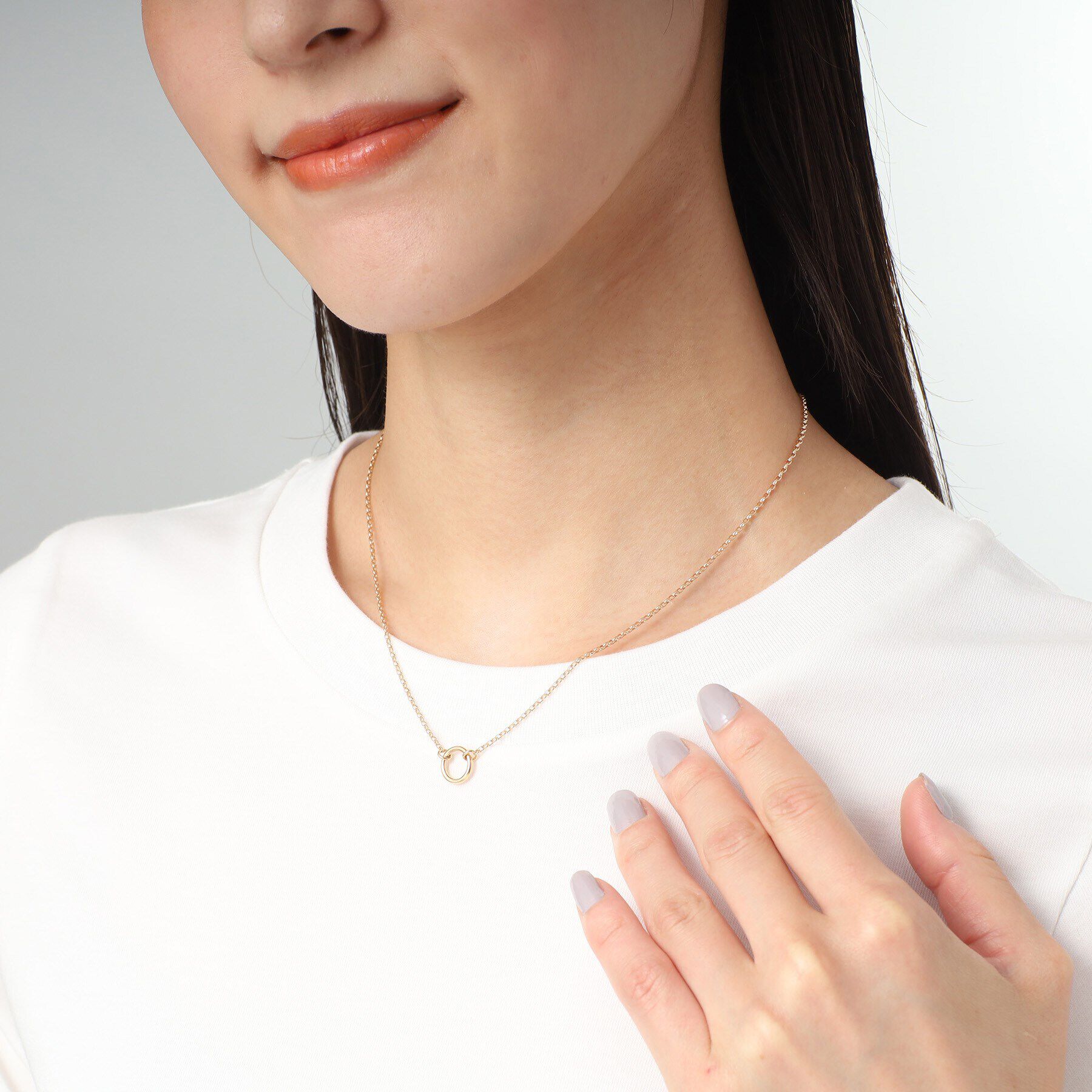 COCOSHNIK「K10中空リングモチーフ ネックレス」|ネックレス|