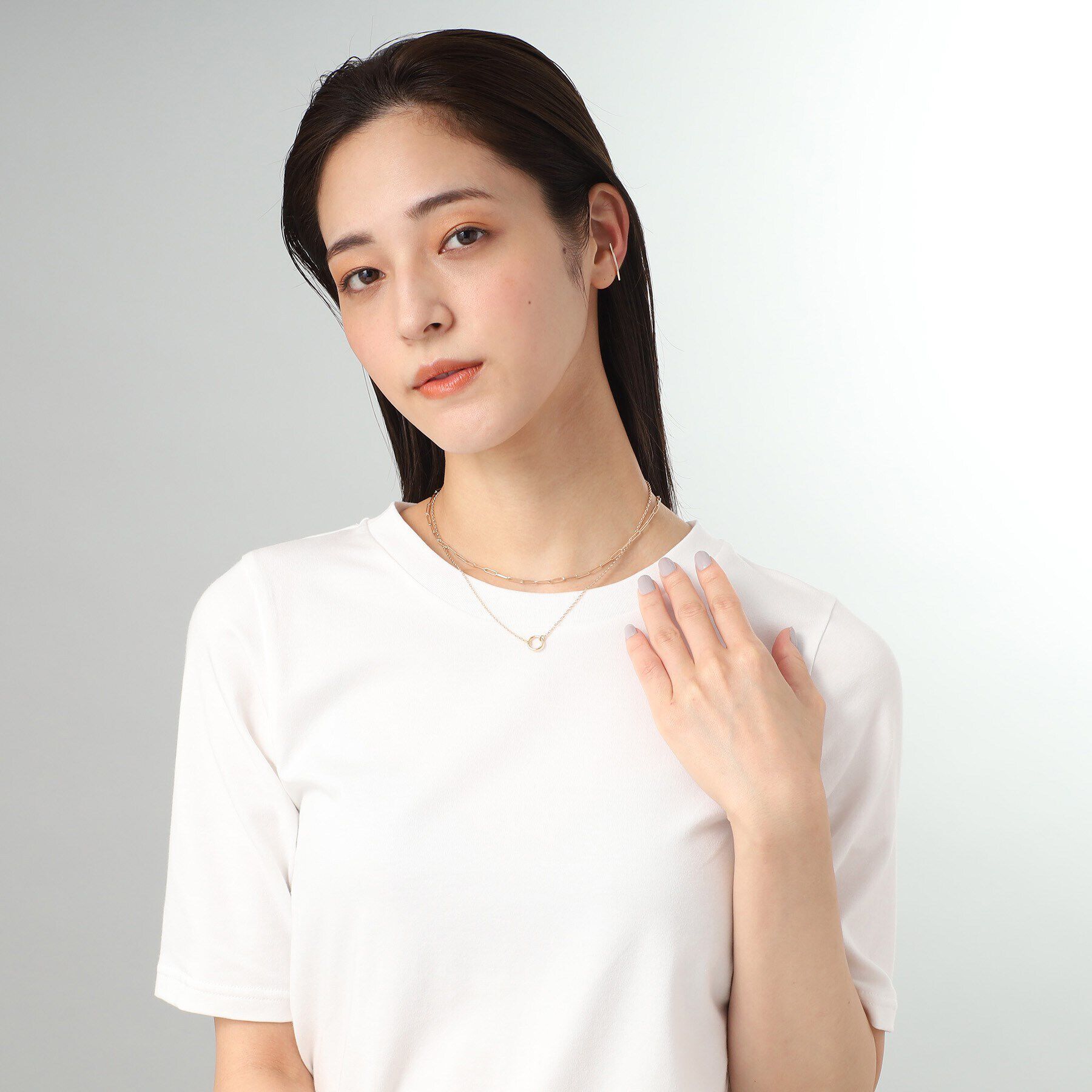 COCOSHNIK「K10中空リングモチーフ ネックレス」|ネックレス|