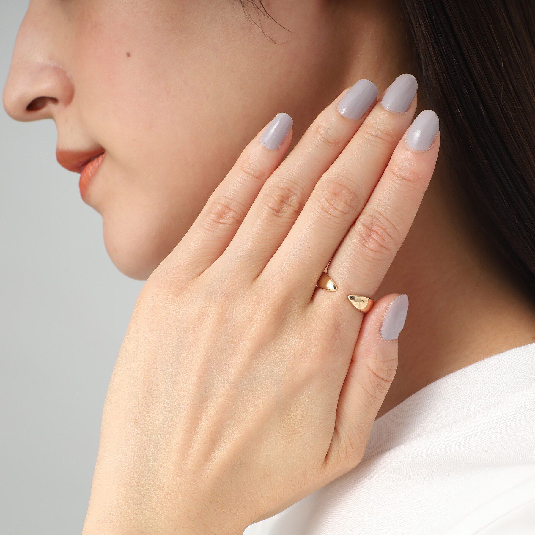 COCOSHNIK「K10ポインテッドシェイプオープン リング」|リング|