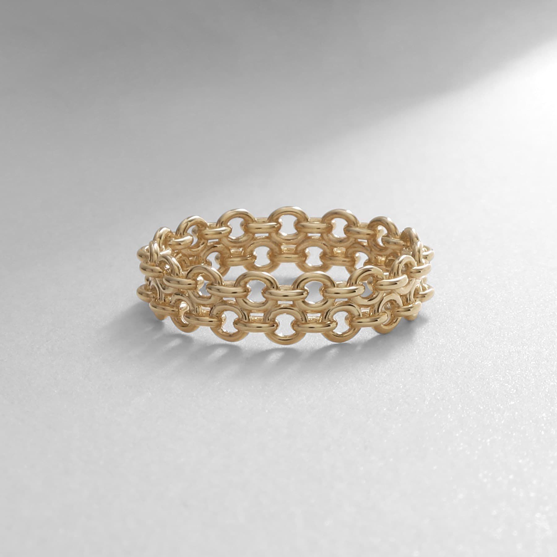 COCOSHNIK「K10 2連チェーンモチーフ リング」|リング|