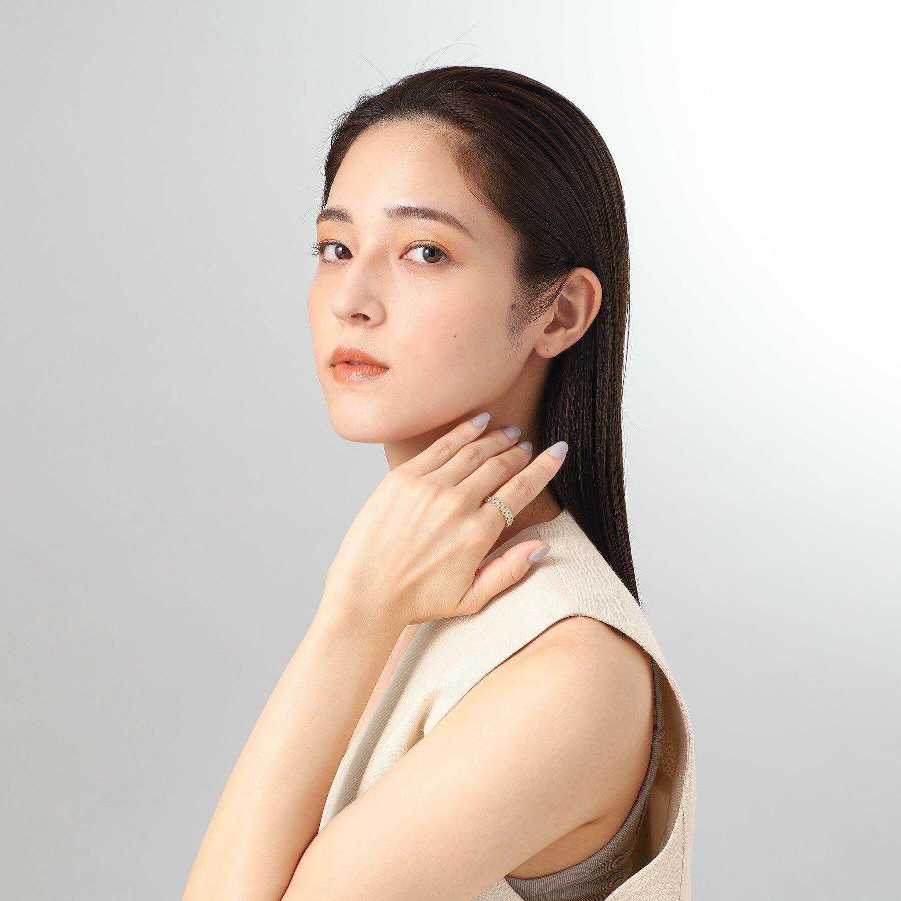 COCOSHNIK「K10 2連チェーンモチーフ リング」|リング|