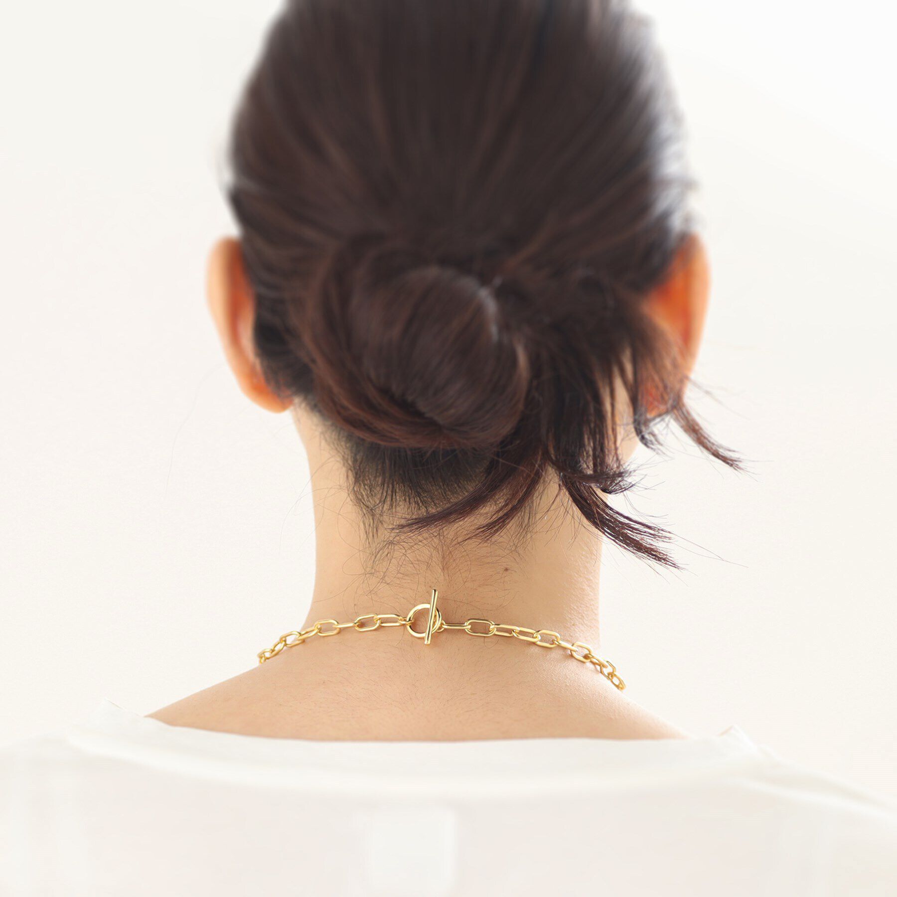 COCOSHNIK ONKITSCH「シルバー リンクチェーン ショートマンテルネックレス GP」|ネックレス|