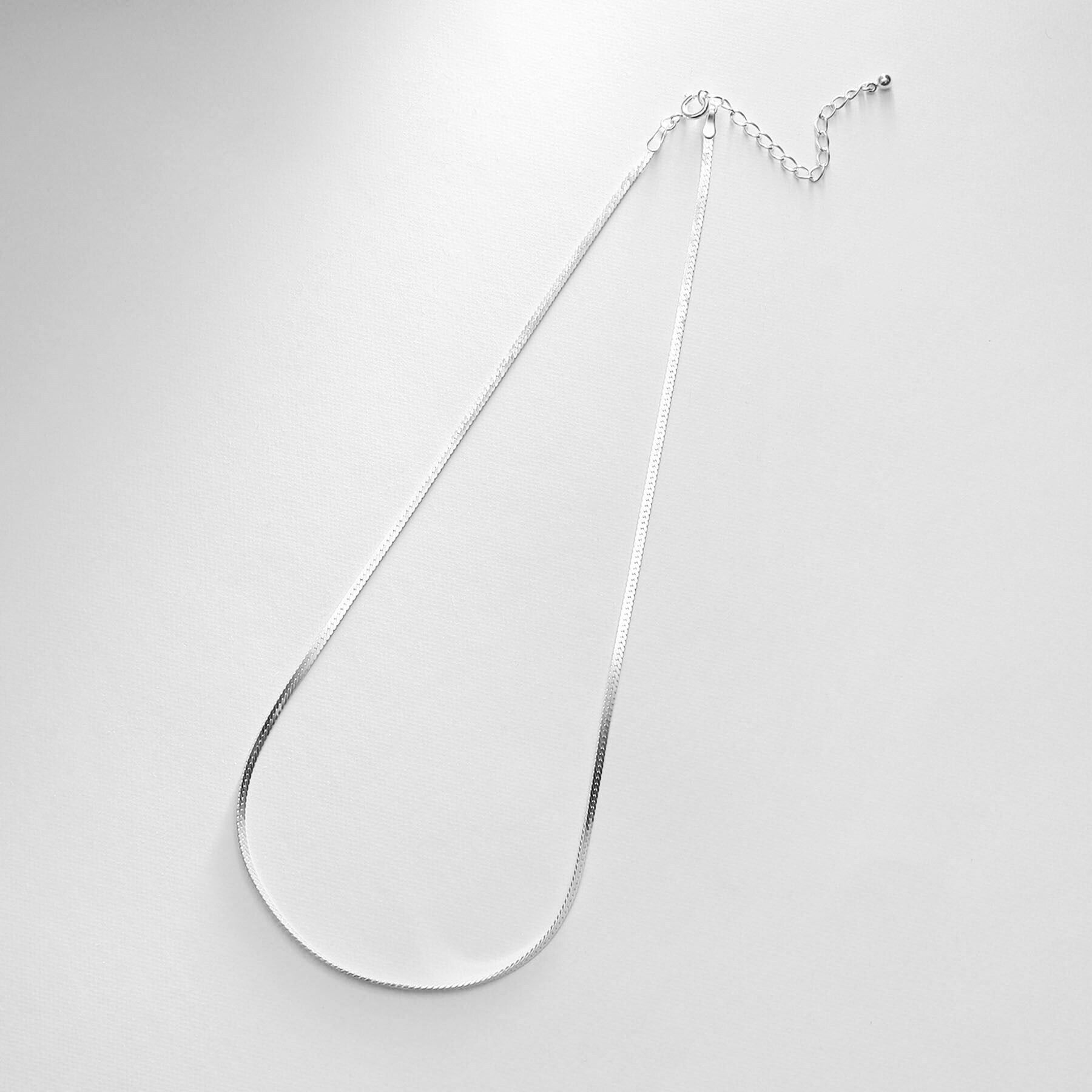 COCOSHNIK ONKITSCH「シルバー デザインチェーン フラットスネークネックレスS」|ネックレス|