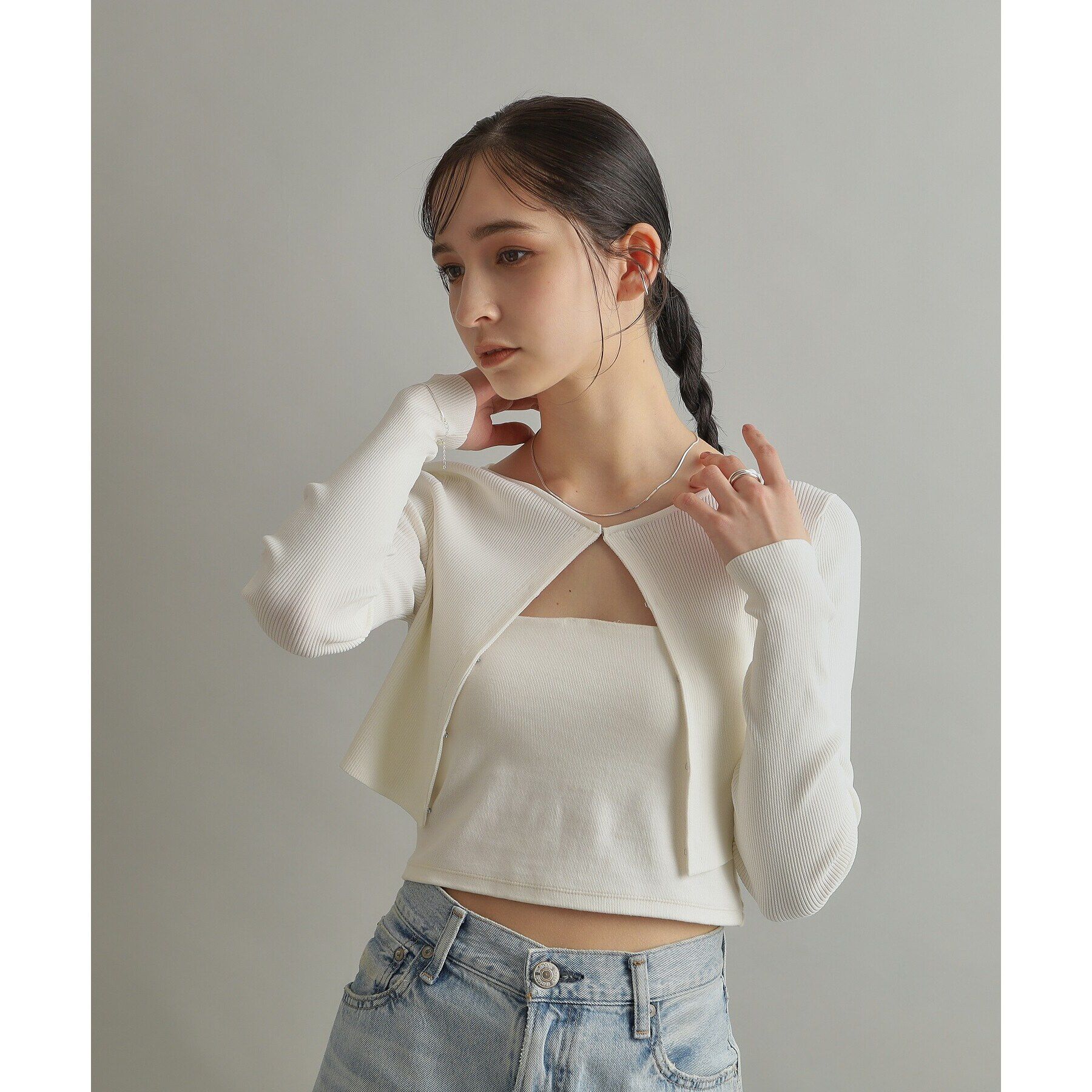 COCOSHNIK ONKITSCH「シルバー デザインチェーン コンパクトネックレス」|ネックレス|