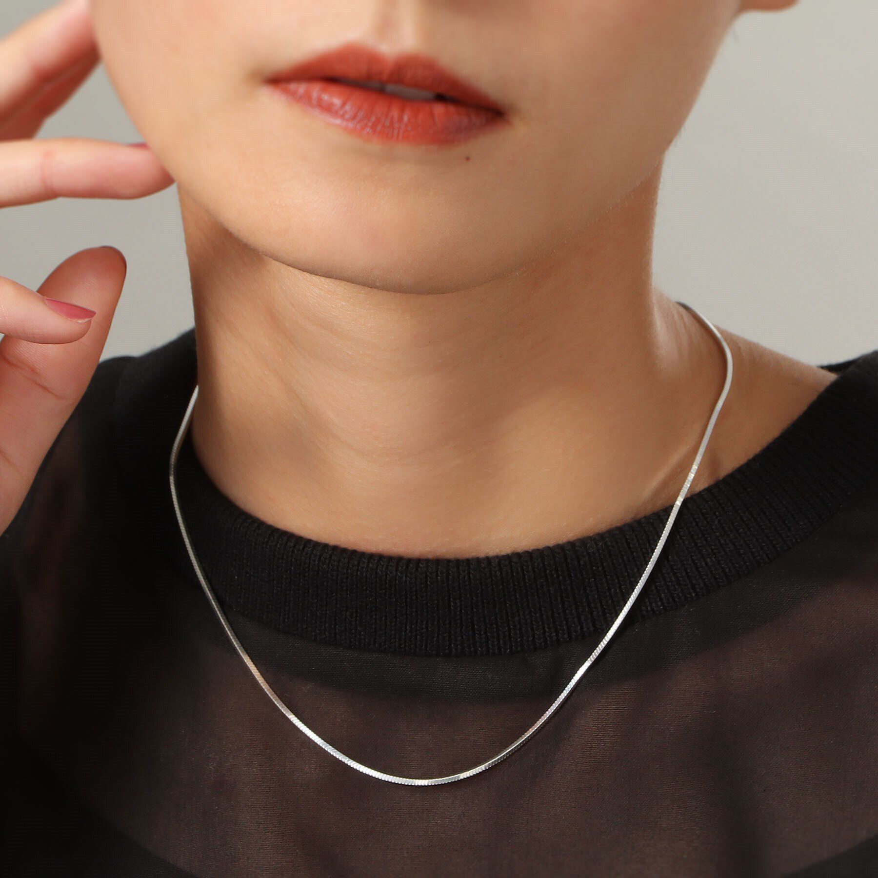 COCOSHNIK ONKITSCH「シルバー デザインチェーン コンパクトネックレス」|ネックレス|