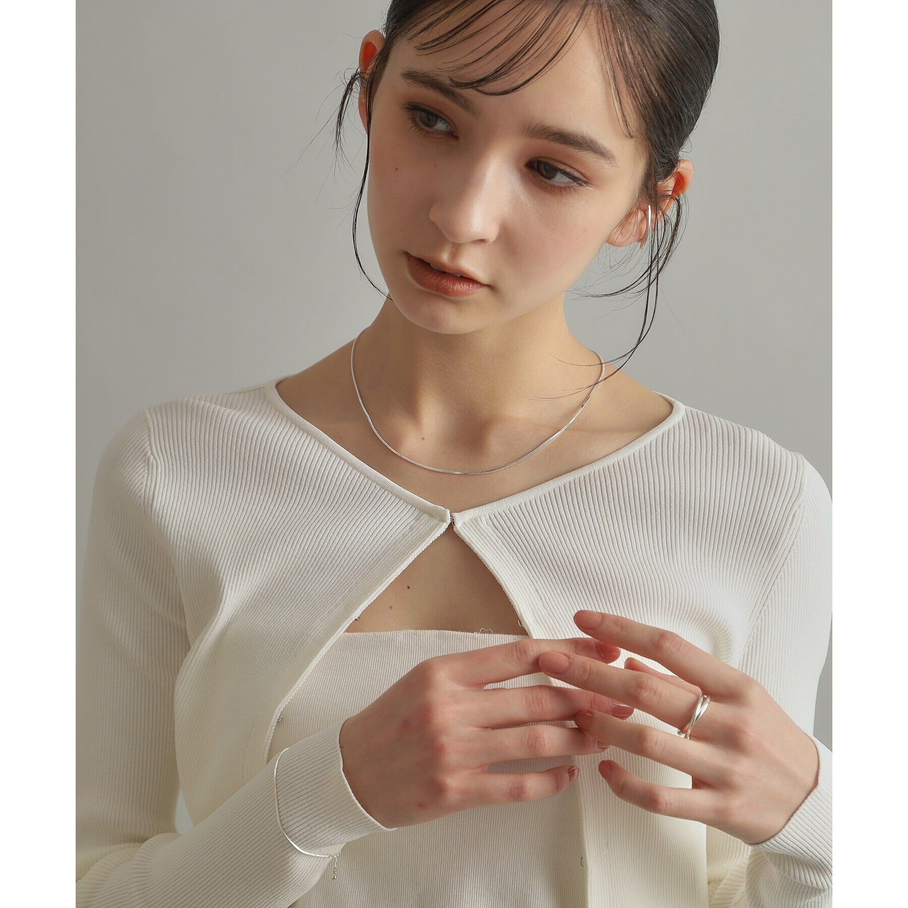 COCOSHNIK ONKITSCH「シルバー デザインチェーン コンパクトネックレス」|ネックレス|