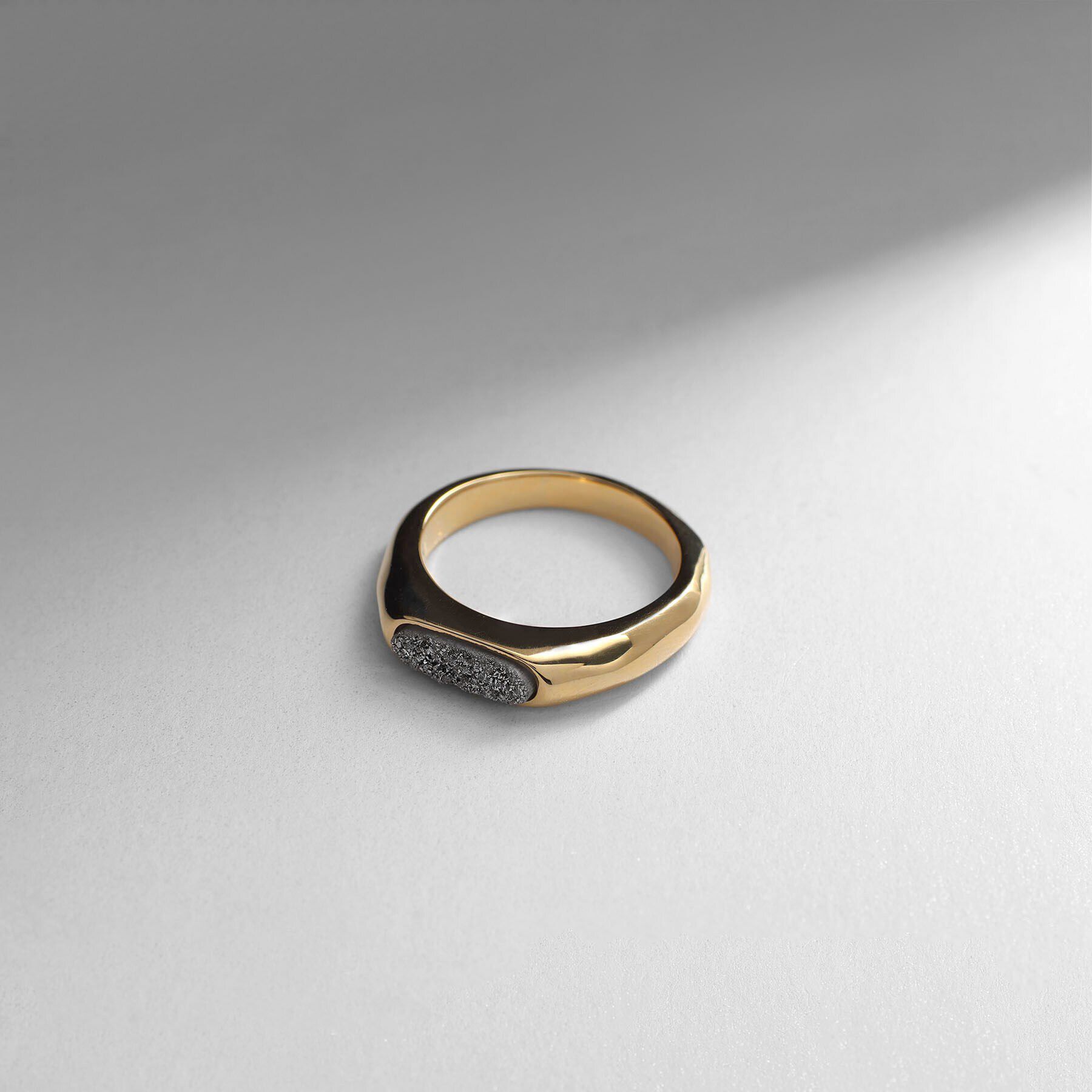 COCOSHNIK ONKITSCH「シルバー カラーストーン ブラックドルジーアゲート ニュアンスリングS GP」|リング|