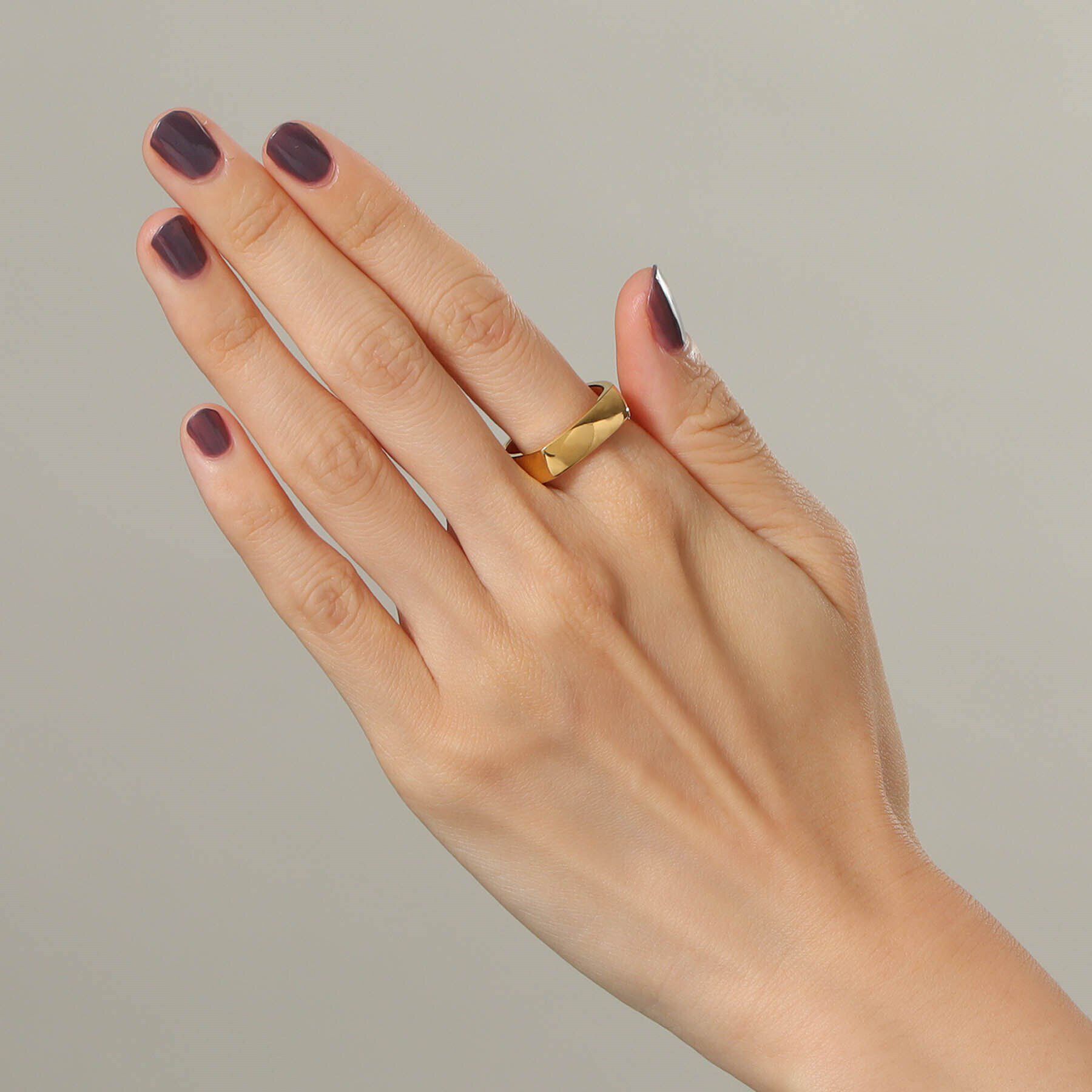 COCOSHNIK ONKITSCH「シルバー ツイストスクエア リングS GP」|リング|