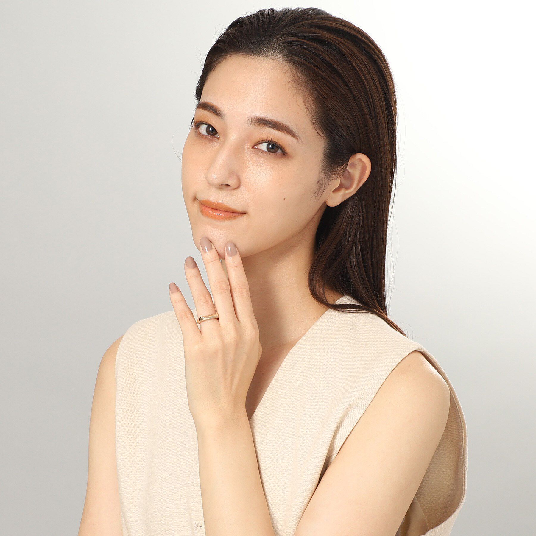 COCOSHNIK「K10面取りカットシグネット リング」|リング|