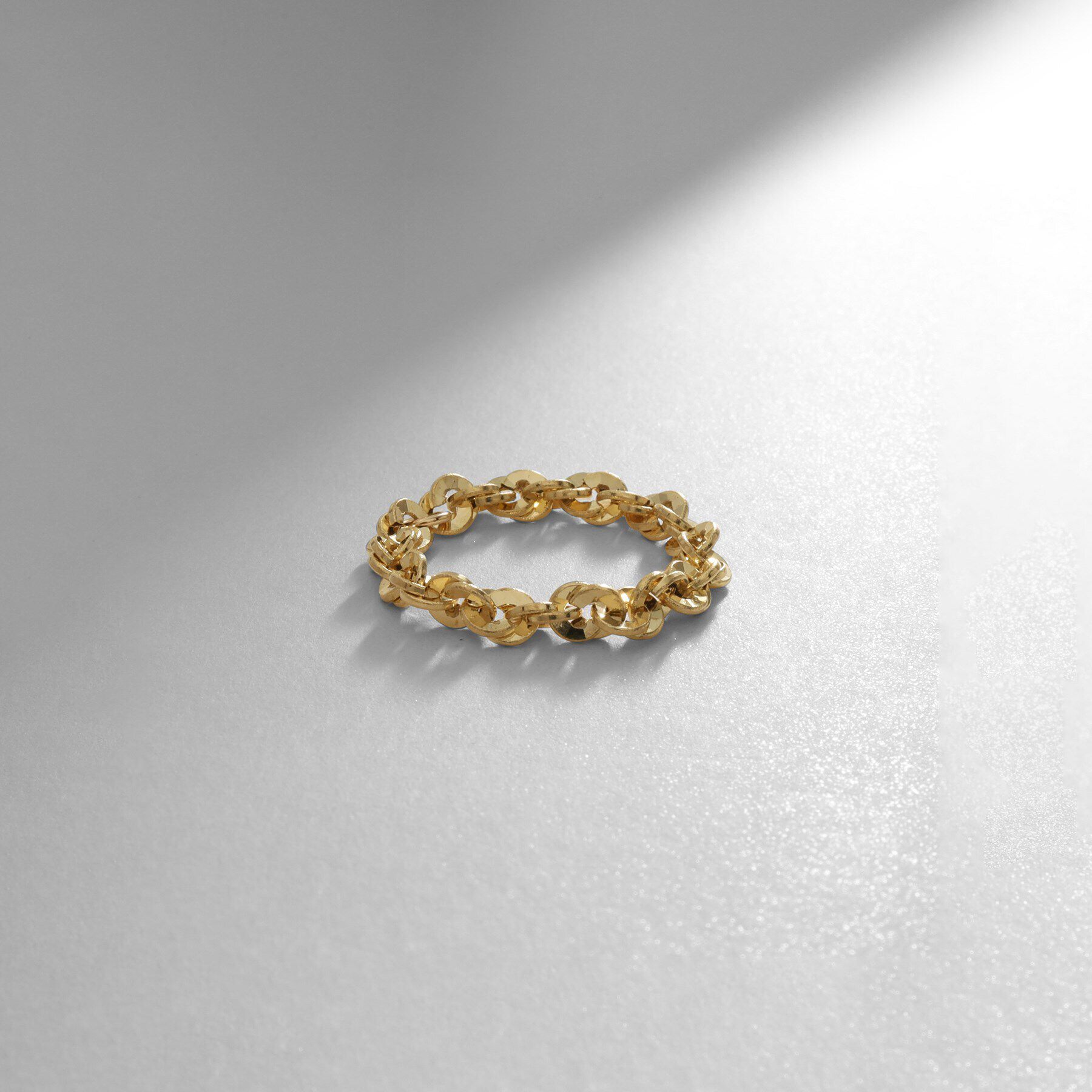 COCOSHNIK「K18中空モザイクチェーン リング太」|リング|