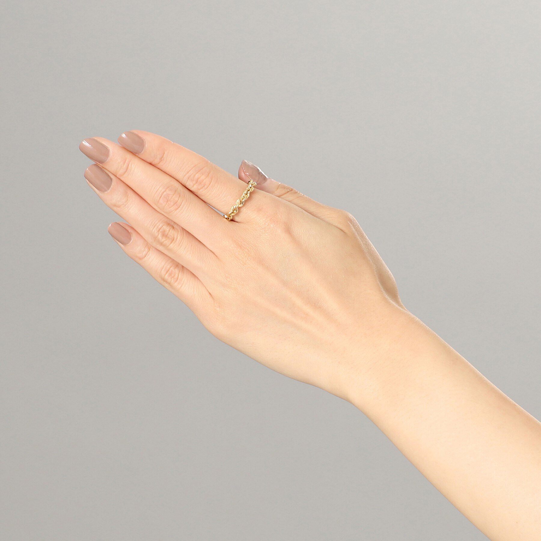 COCOSHNIK「K18中空モザイクチェーン リング太」|リング|