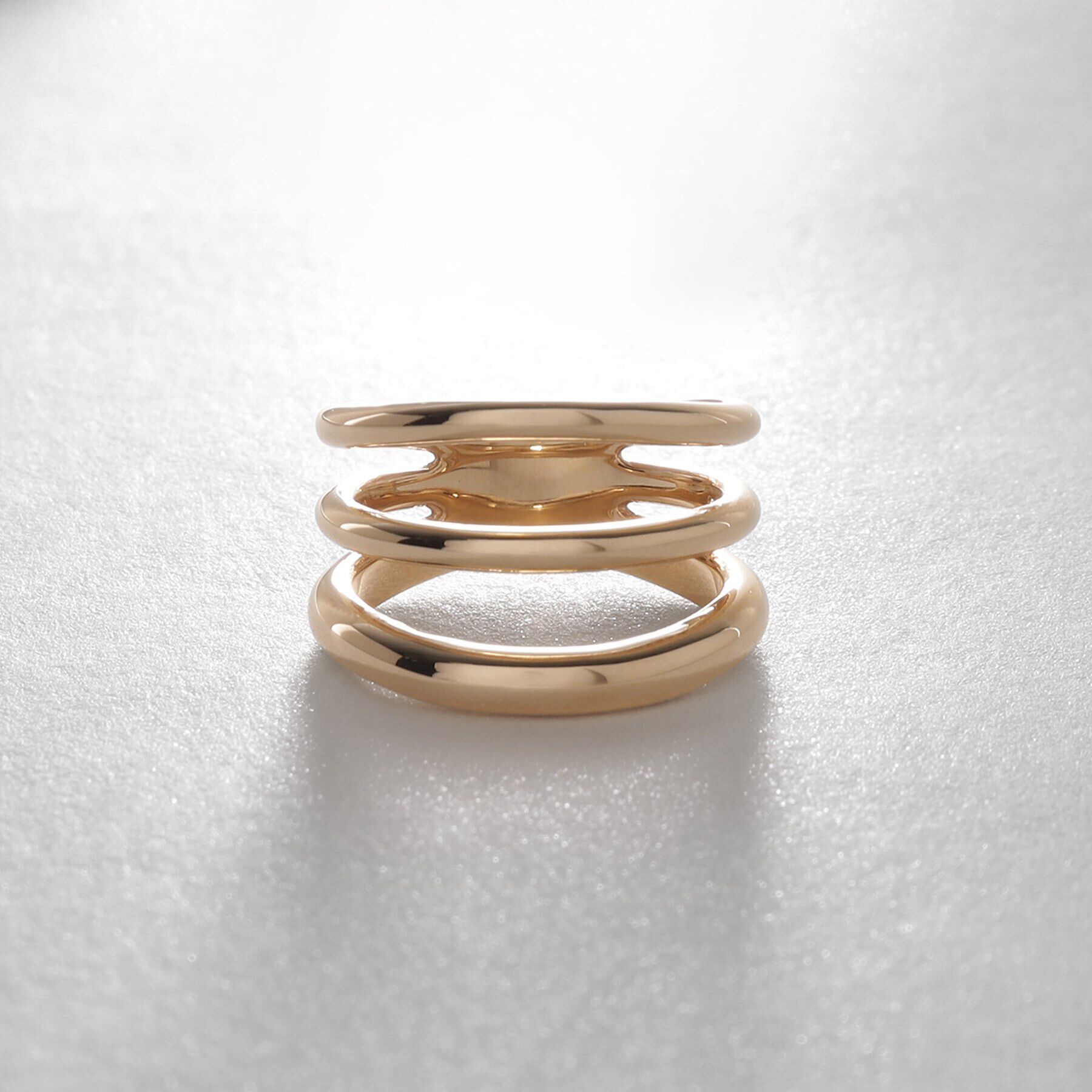 COCOSHNIK「K10スリーライン リング」|リング|