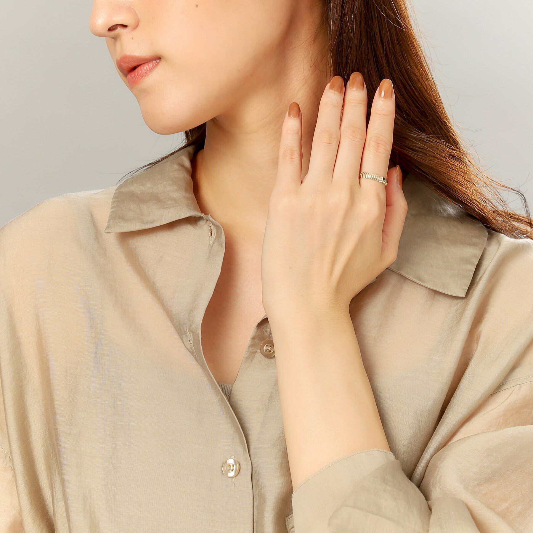 COCOSHNIK「K10ガドルーンカットしのぎ リング」|リング|