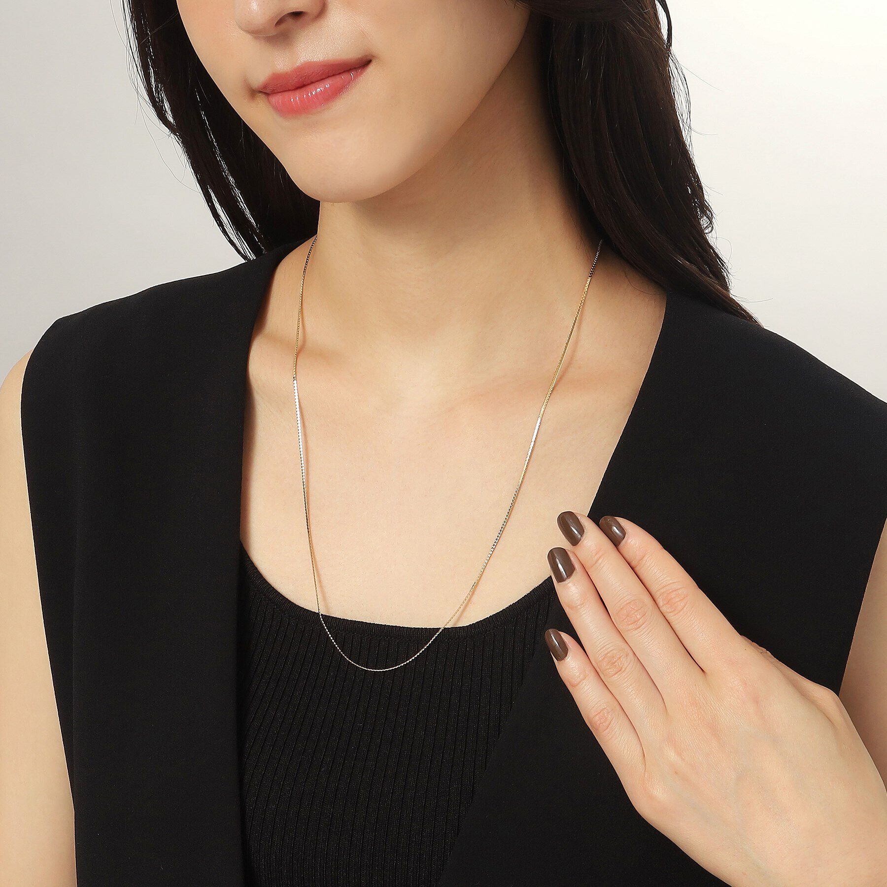 COCOSHNIK「K18ベネチアンフラット ネックレス（60cm）」|ネックレス|