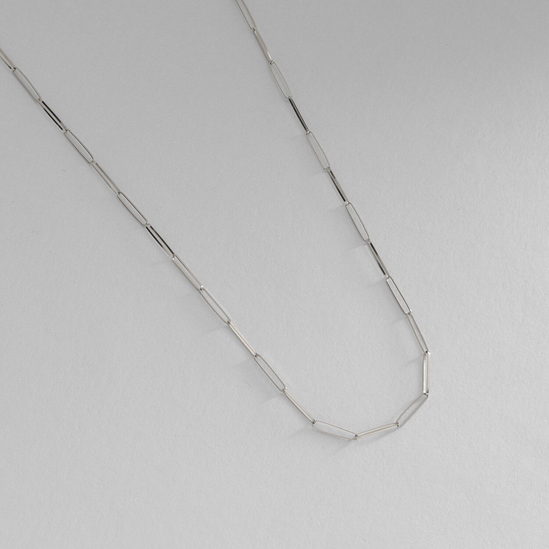 COCOSHNIK「プラチナ リボンケーブルチェーン ネックレス大（60cm）」|ネックレス|