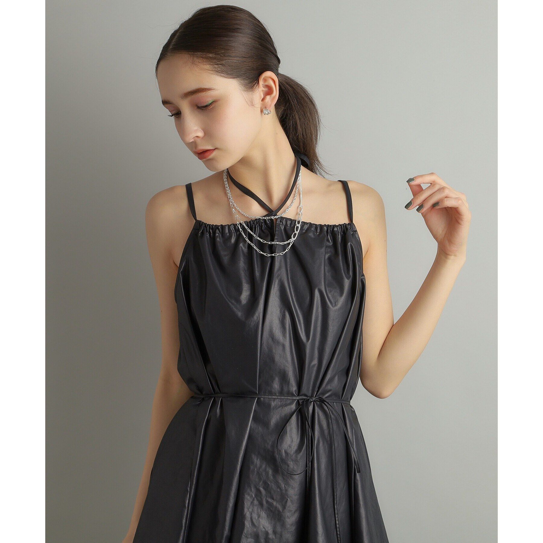 COCOSHNIK ONKITSCH「シルバー デザインチェーン フラットオーバルリンクネックレス」|ネックレス|