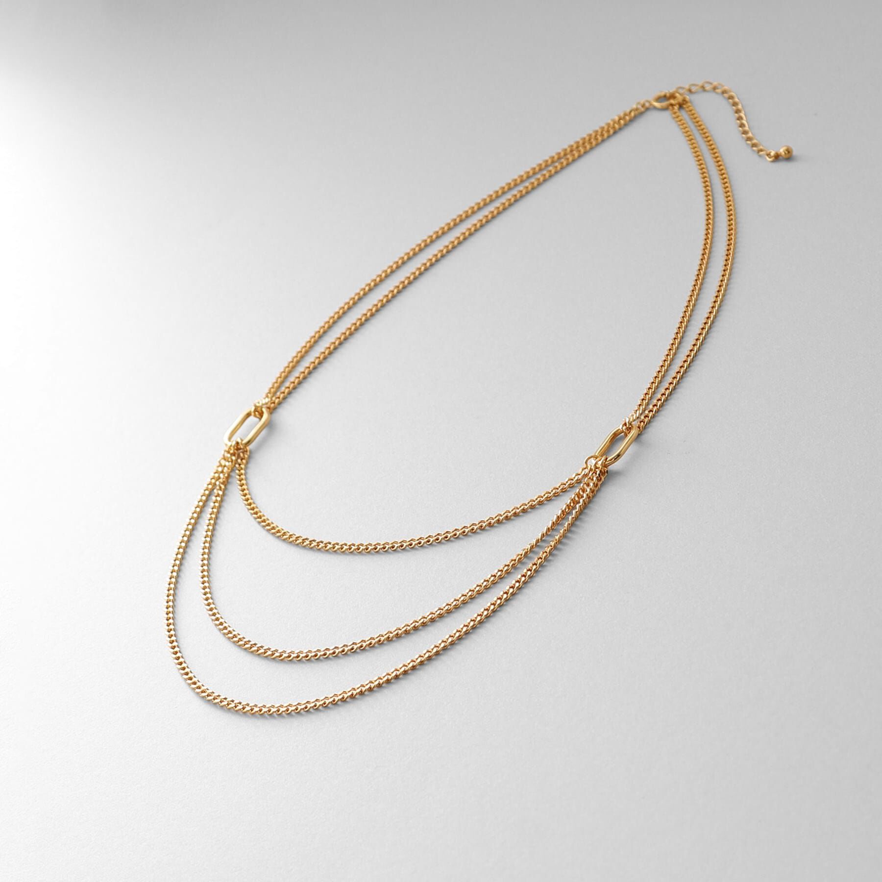 COCOSHNIK ONKITSCH「シルバー カーブチェーン ビブネックレス GP」|ネックレス|