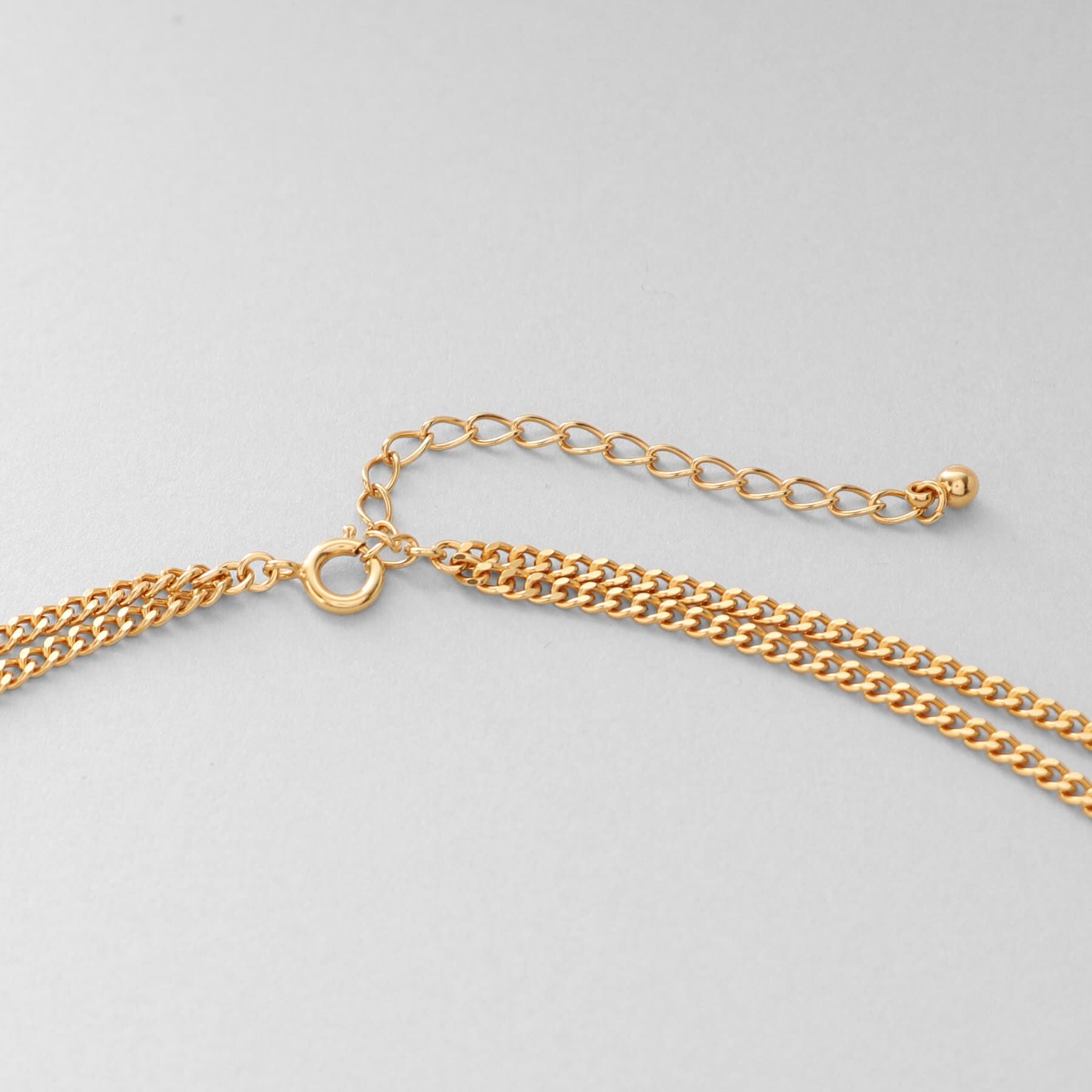 COCOSHNIK ONKITSCH「シルバー カーブチェーン ビブネックレス GP」|ネックレス|