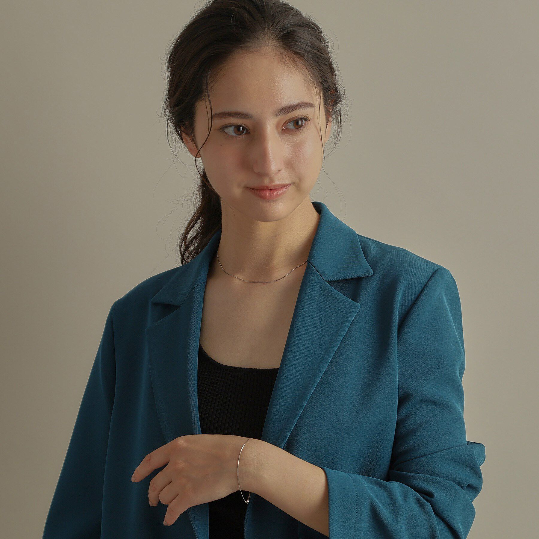 COCOSHNIK「プラチナ コンパクトチェーン ネックレス（40cm）」|ネックレス|