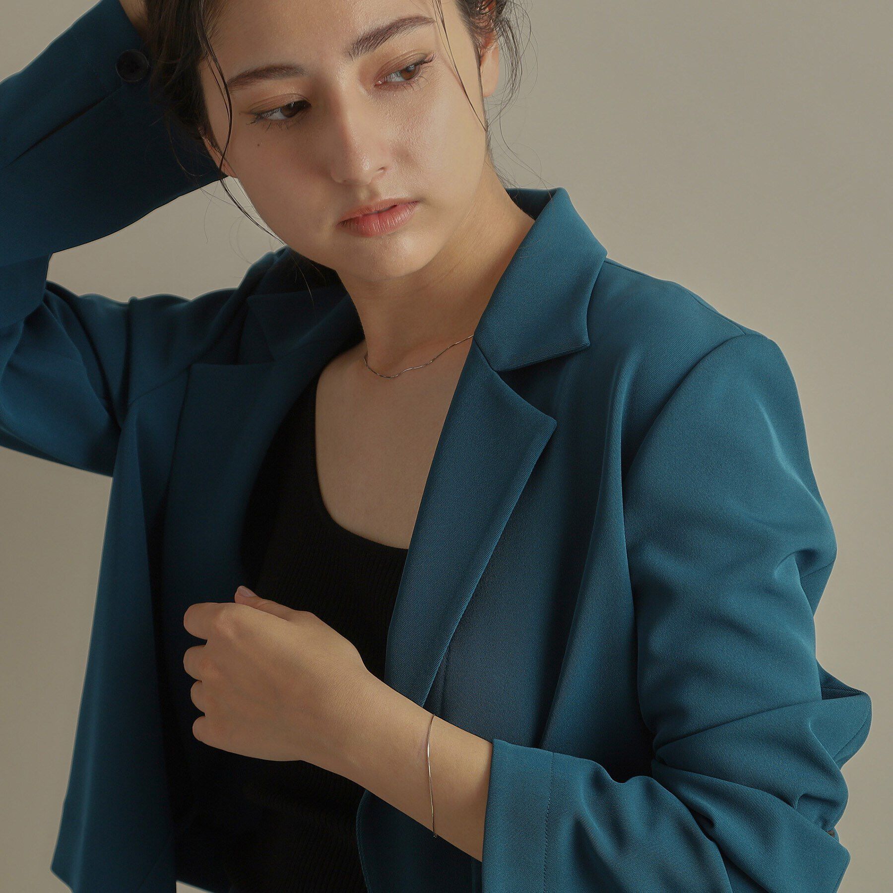 COCOSHNIK「プラチナ コンパクトチェーン ネックレス（40cm）」|ネックレス|