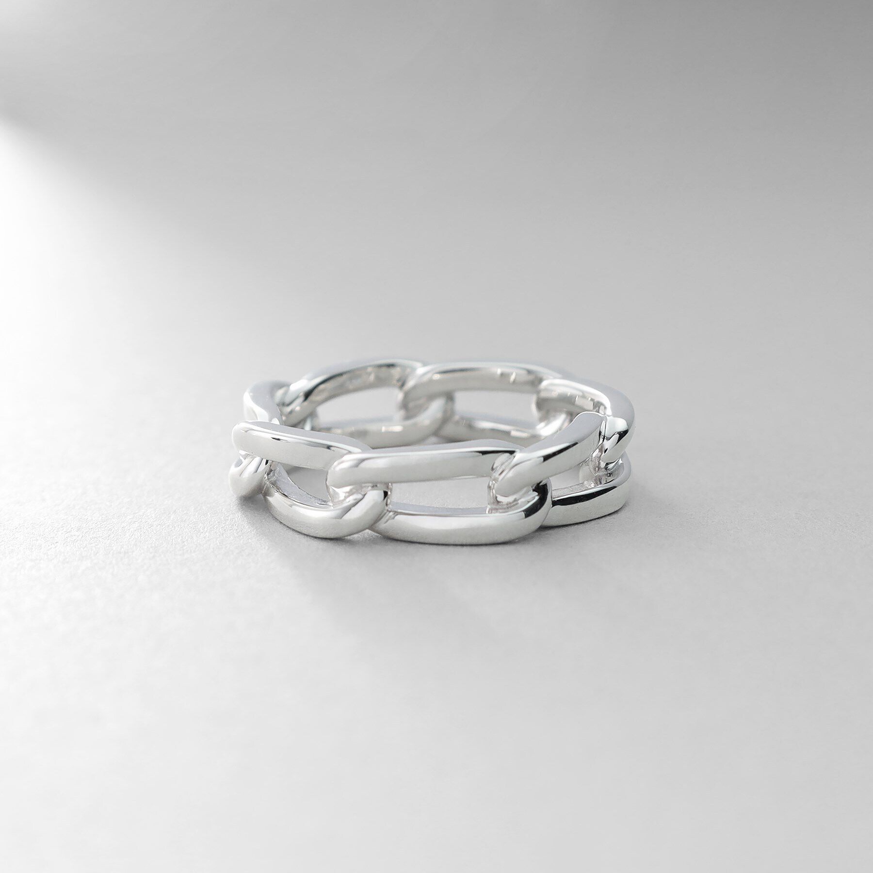 COCOSHNIK ONKITSCH「シルバー ロングカーブチェーンモチーフリング」|リング|