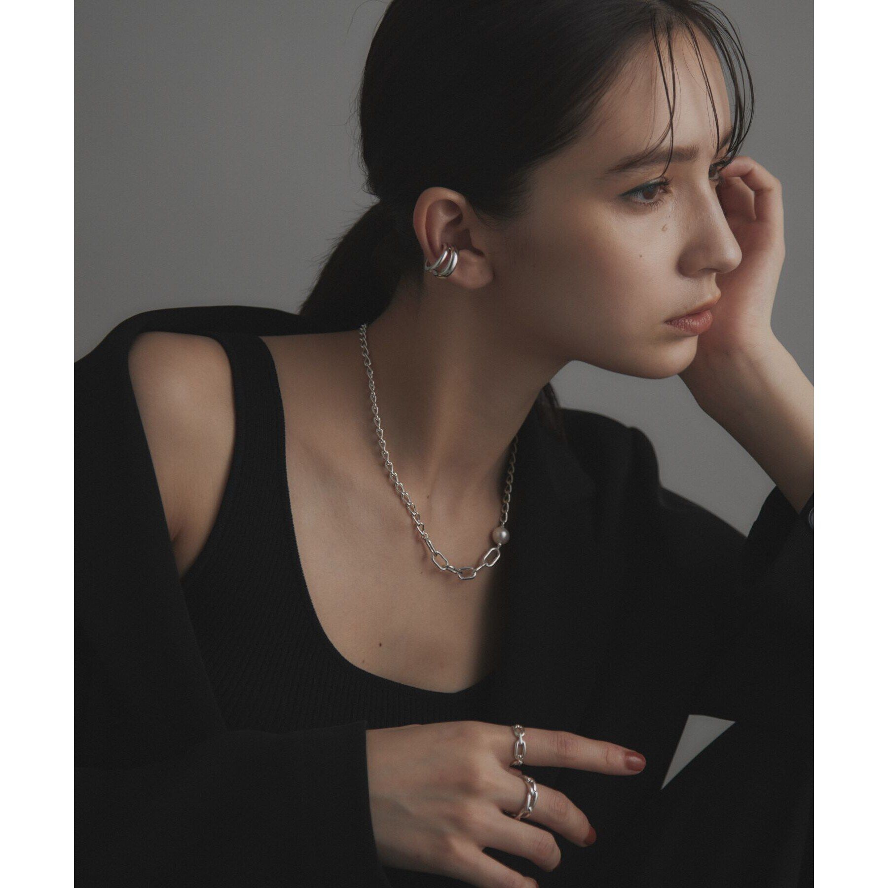 COCOSHNIK ONKITSCH「シルバー ロングカーブチェーンモチーフリング」|リング|