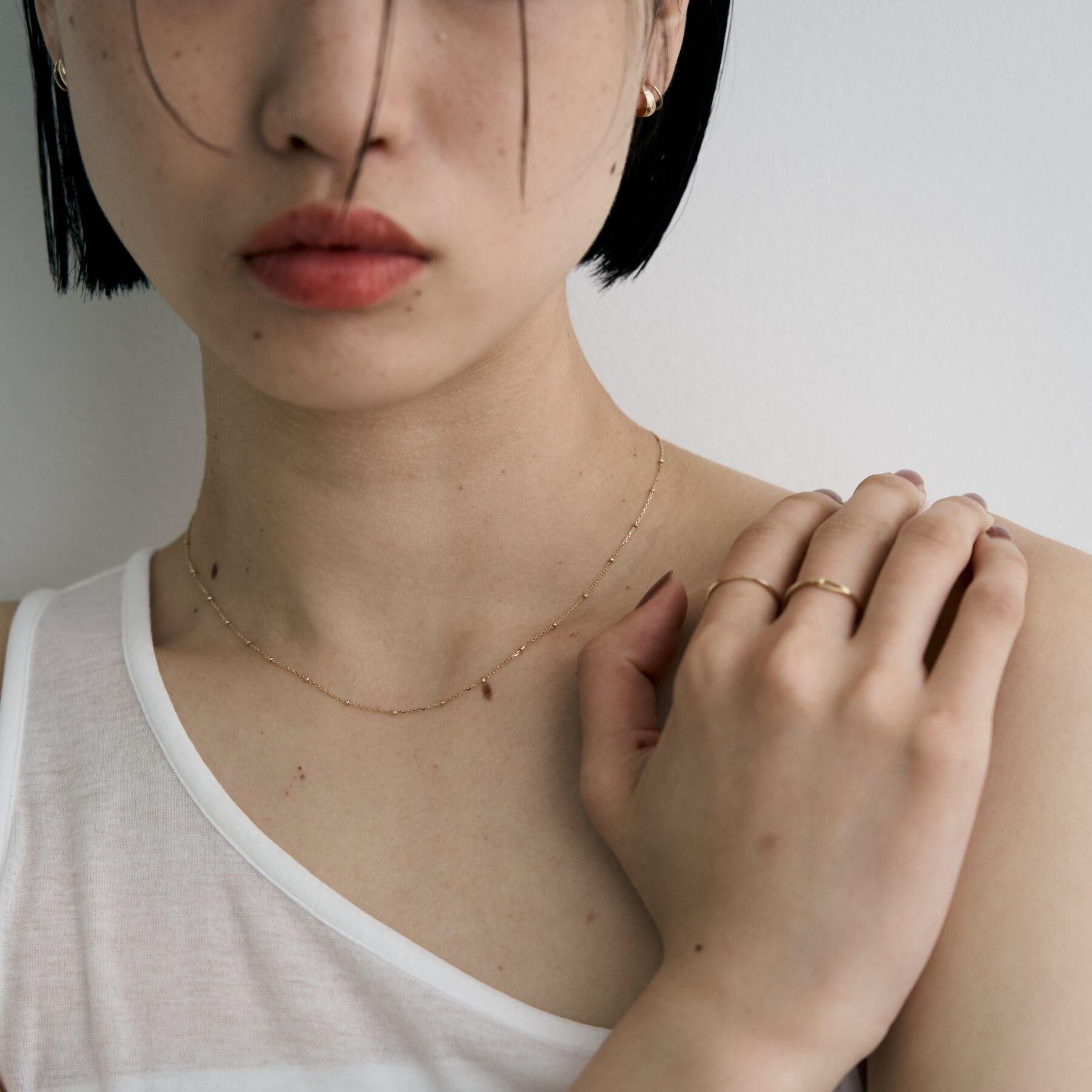 COCOSHNIK ONKITSCH「K10スキニーネックレス スタッドケーブル」|ネックレス|