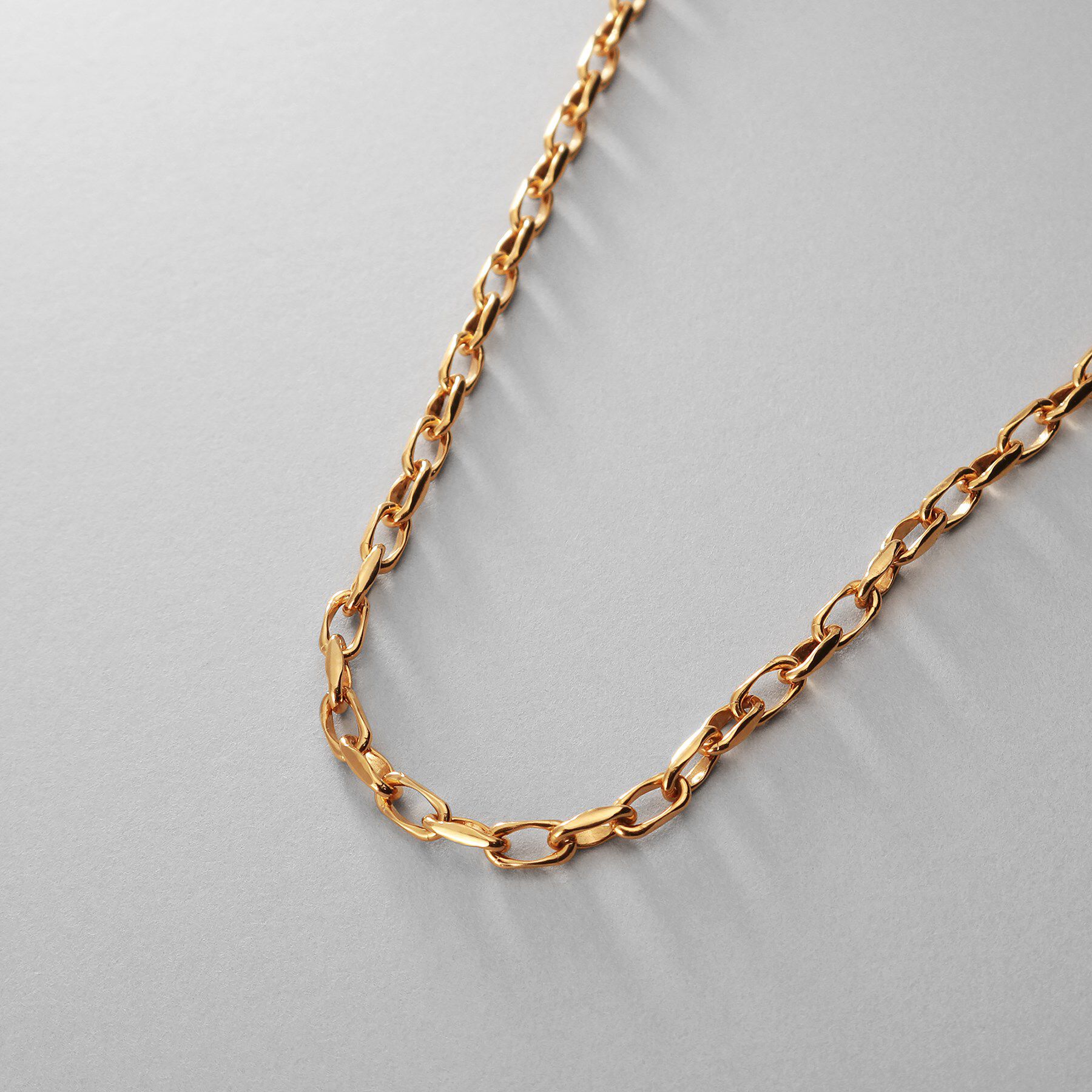 COCOSHNIK ONKITSCH「シルバー デザインチェーン ニュアンスケーブルネックレス（38cm） GP」|ネックレス|