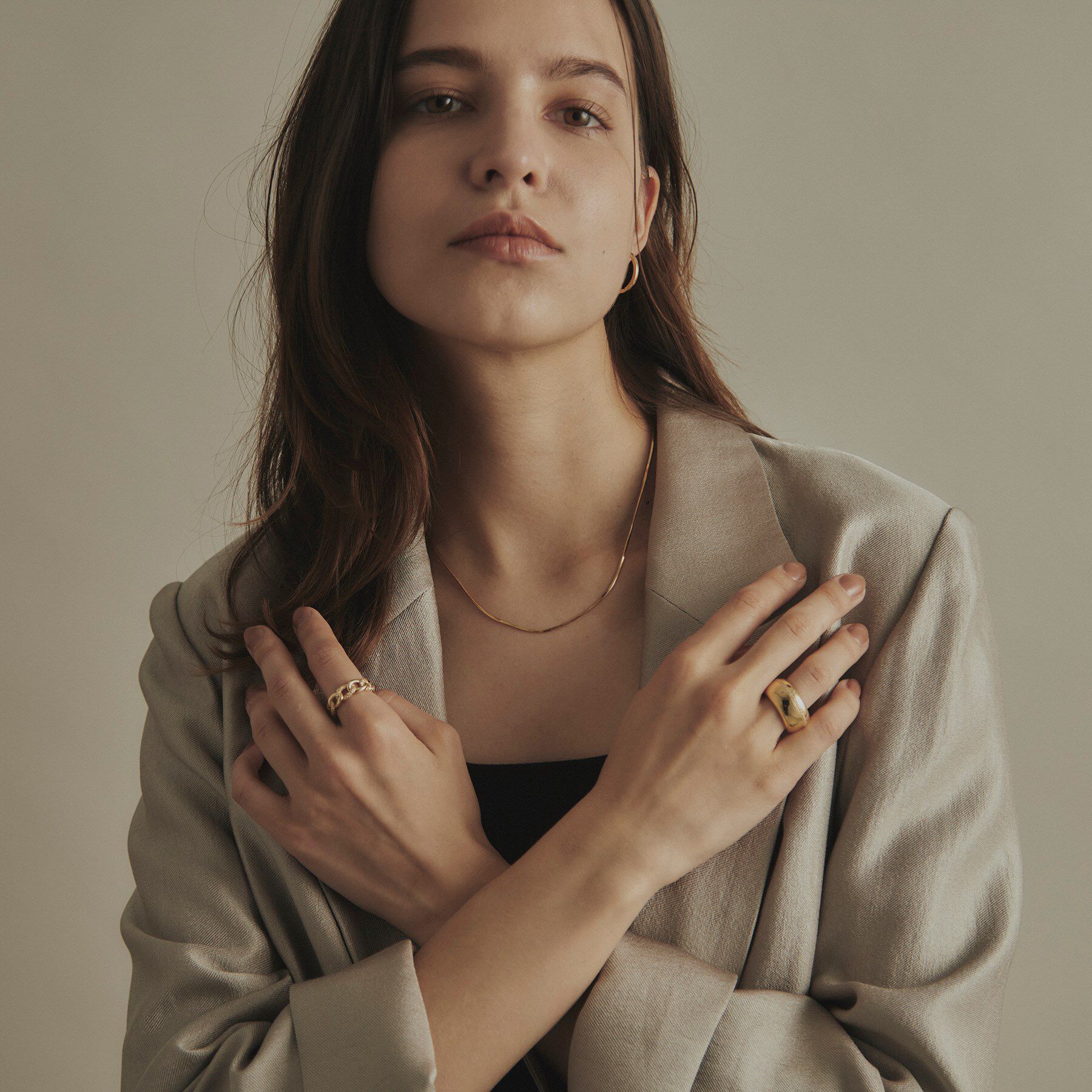 COCOSHNIK「K18オーバルスネーク ネックレスS」|ネックレス|