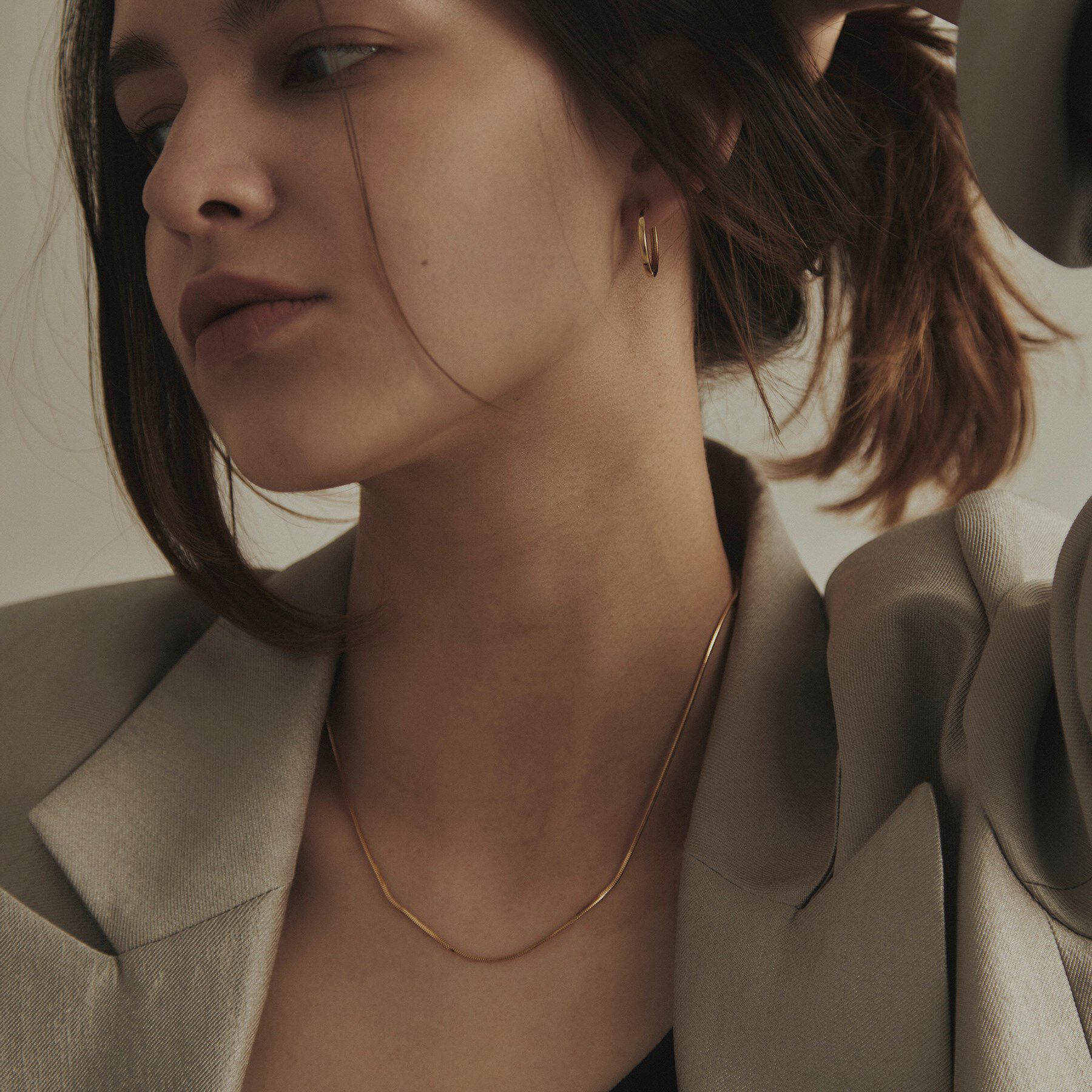 COCOSHNIK「K18オーバルスネーク ネックレスS」|ネックレス|