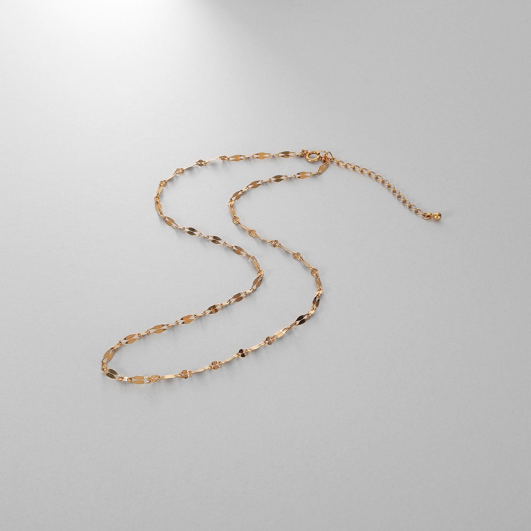 COCOSHNIK ONKITSCH「シルバー デザインチェーン デュアルペタルネックレス（38ｃｍ） GP」|ネックレス|