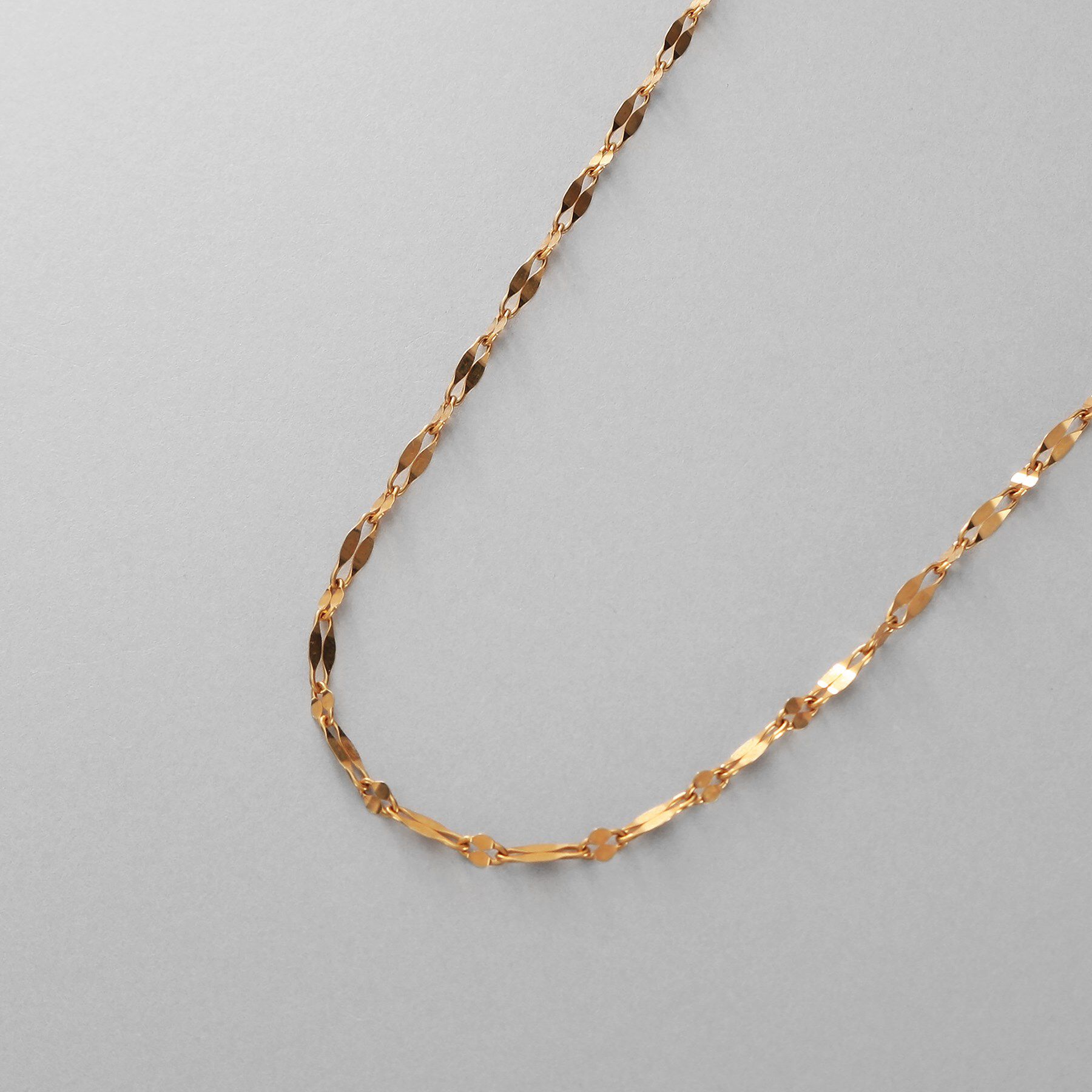 COCOSHNIK ONKITSCH「シルバー デザインチェーン デュアルペタルネックレス（38ｃｍ） GP」|ネックレス|