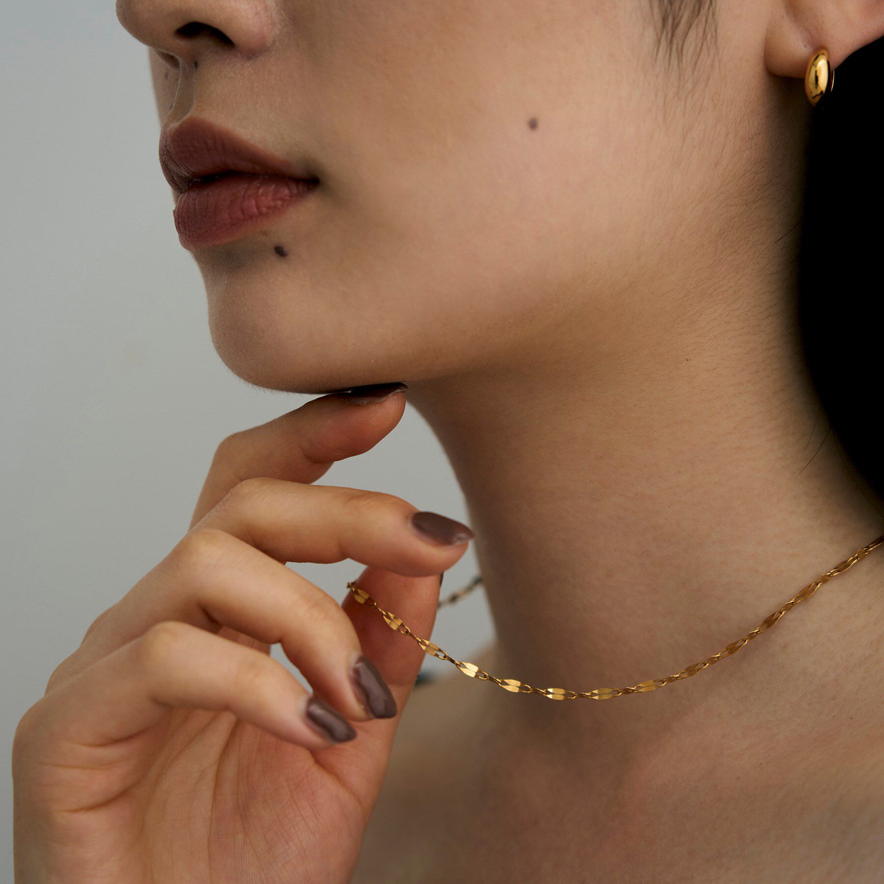 COCOSHNIK ONKITSCH「シルバー デザインチェーン デュアルペタルネックレス（38ｃｍ） GP」|ネックレス|