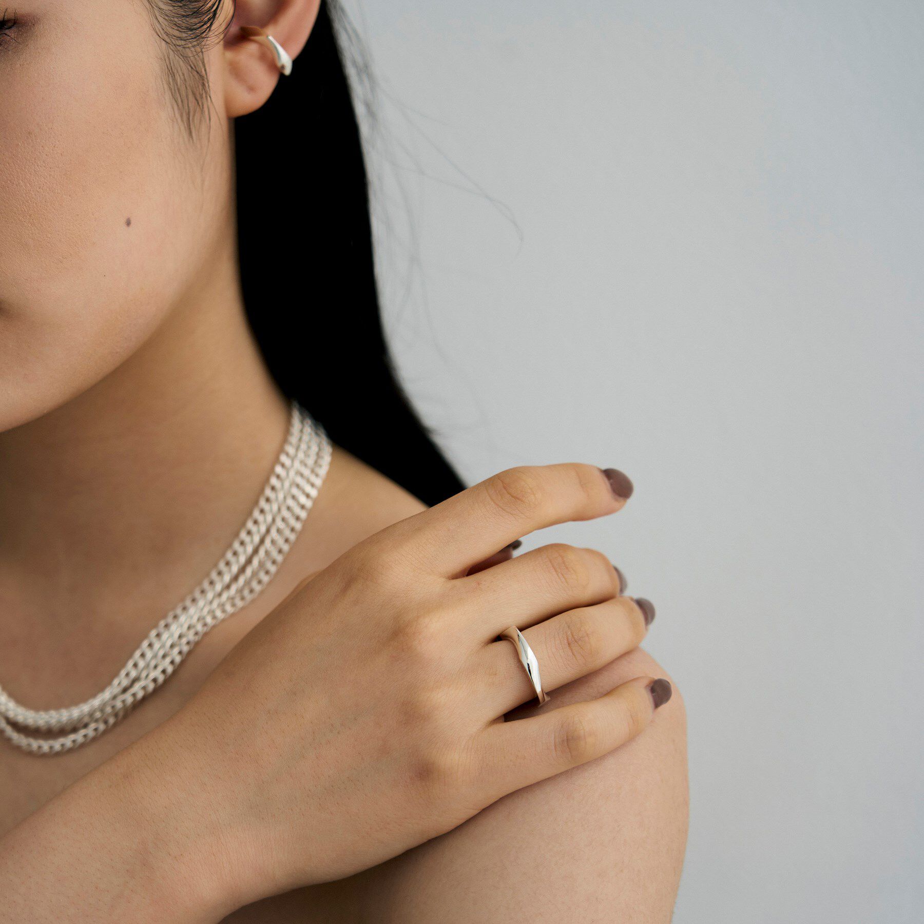 COCOSHNIK ONKITSCH「シルバー カーブチェーンモチーフリング」|リング|