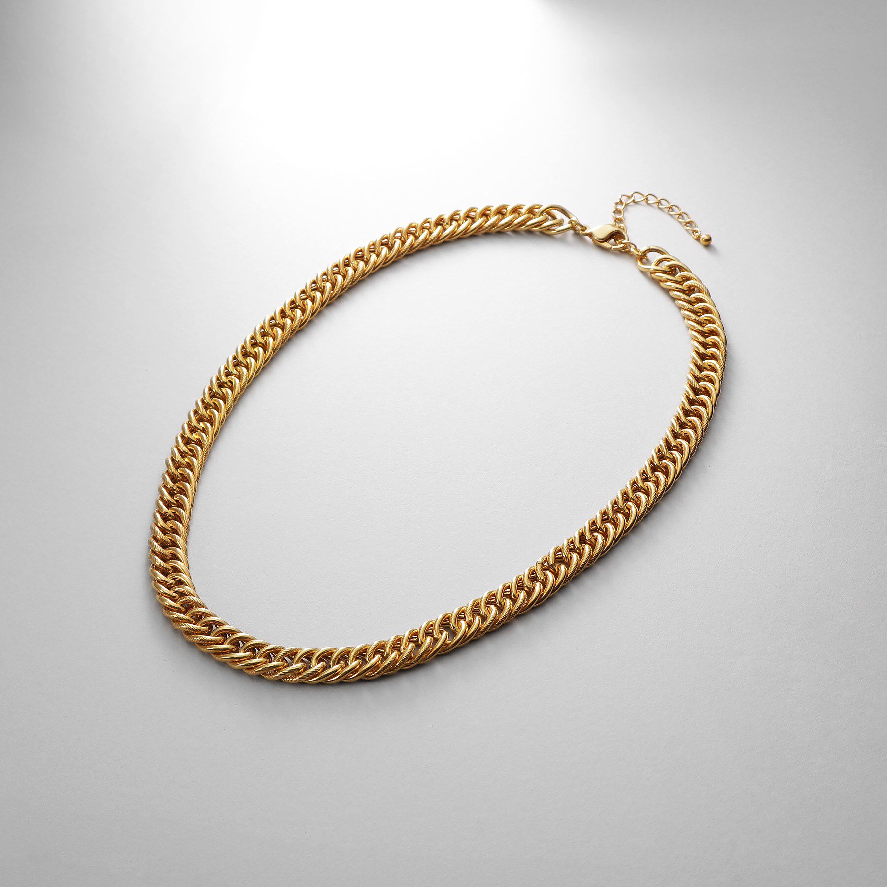 COCOSHNIK ONKITSCH「シルバー デザインチェーン ホロウカットダブルカーブネックレス GP」|ネックレス|