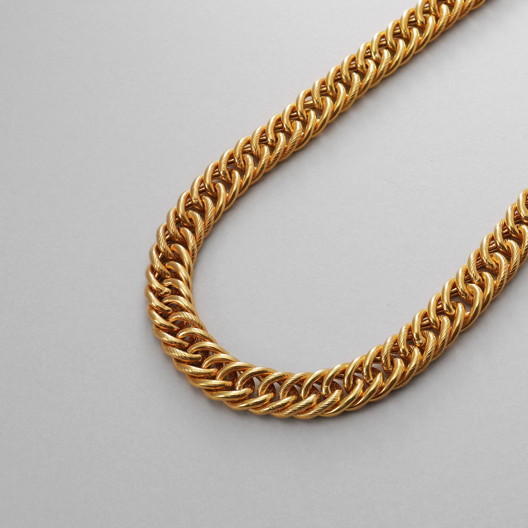 COCOSHNIK ONKITSCH「シルバー デザインチェーン ホロウカットダブルカーブネックレス GP」|ネックレス|