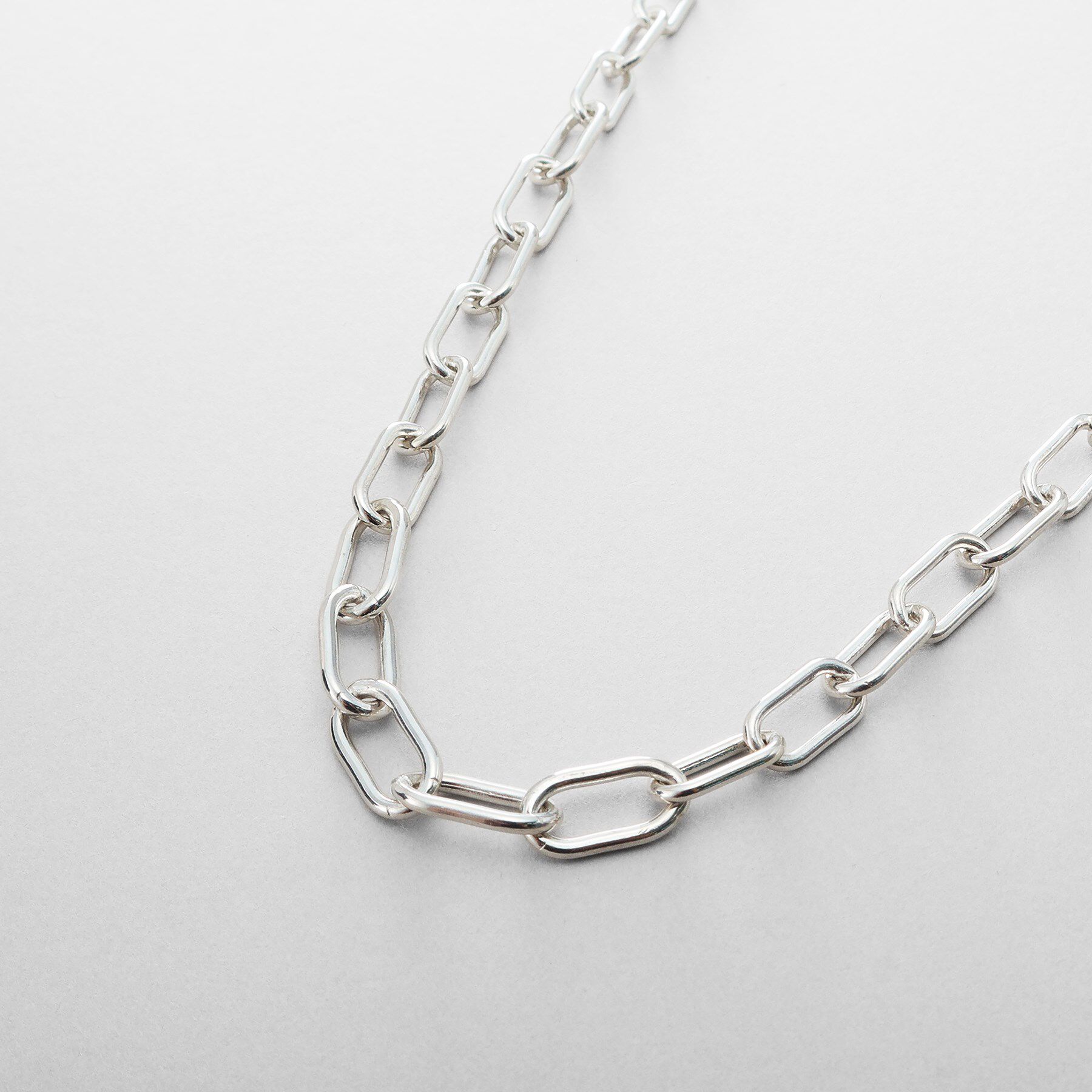 COCOSHNIK ONKITSCH「シルバー デザインチェーン ケーブルグラデーションネックレス」|ネックレス|