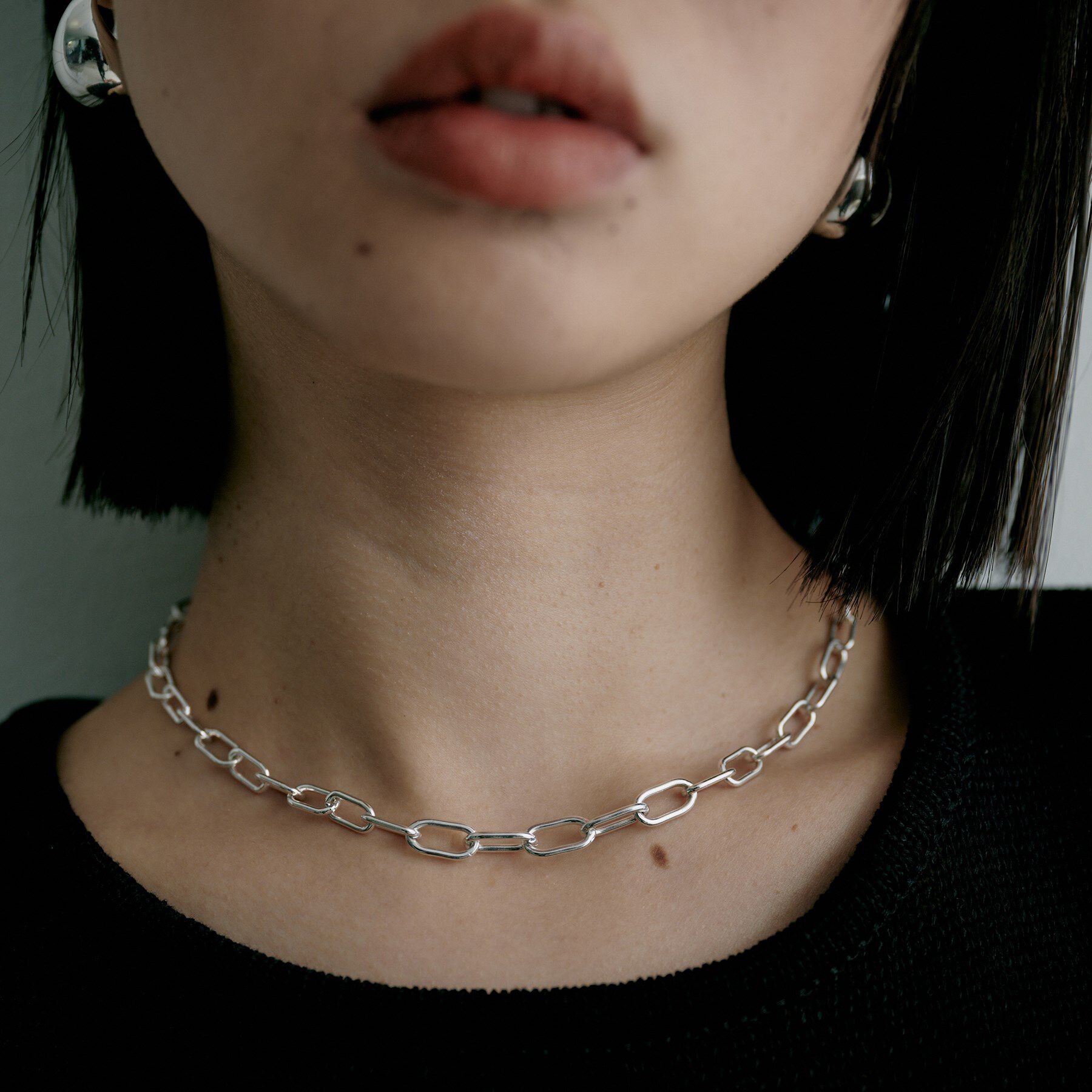 COCOSHNIK ONKITSCH「シルバー デザインチェーン ケーブルグラデーションネックレス」|ネックレス|