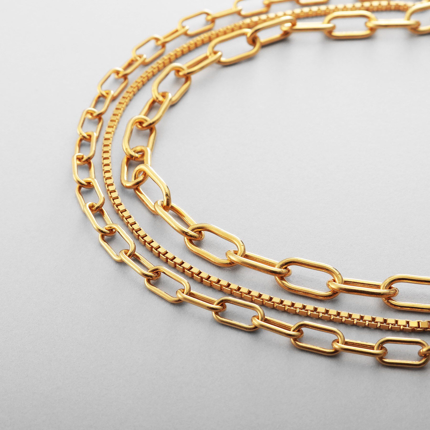 COCOSHNIK ONKITSCH「シルバー ミックスチェーン ケーブル ベネチアンネックレスGP」|ネックレス|