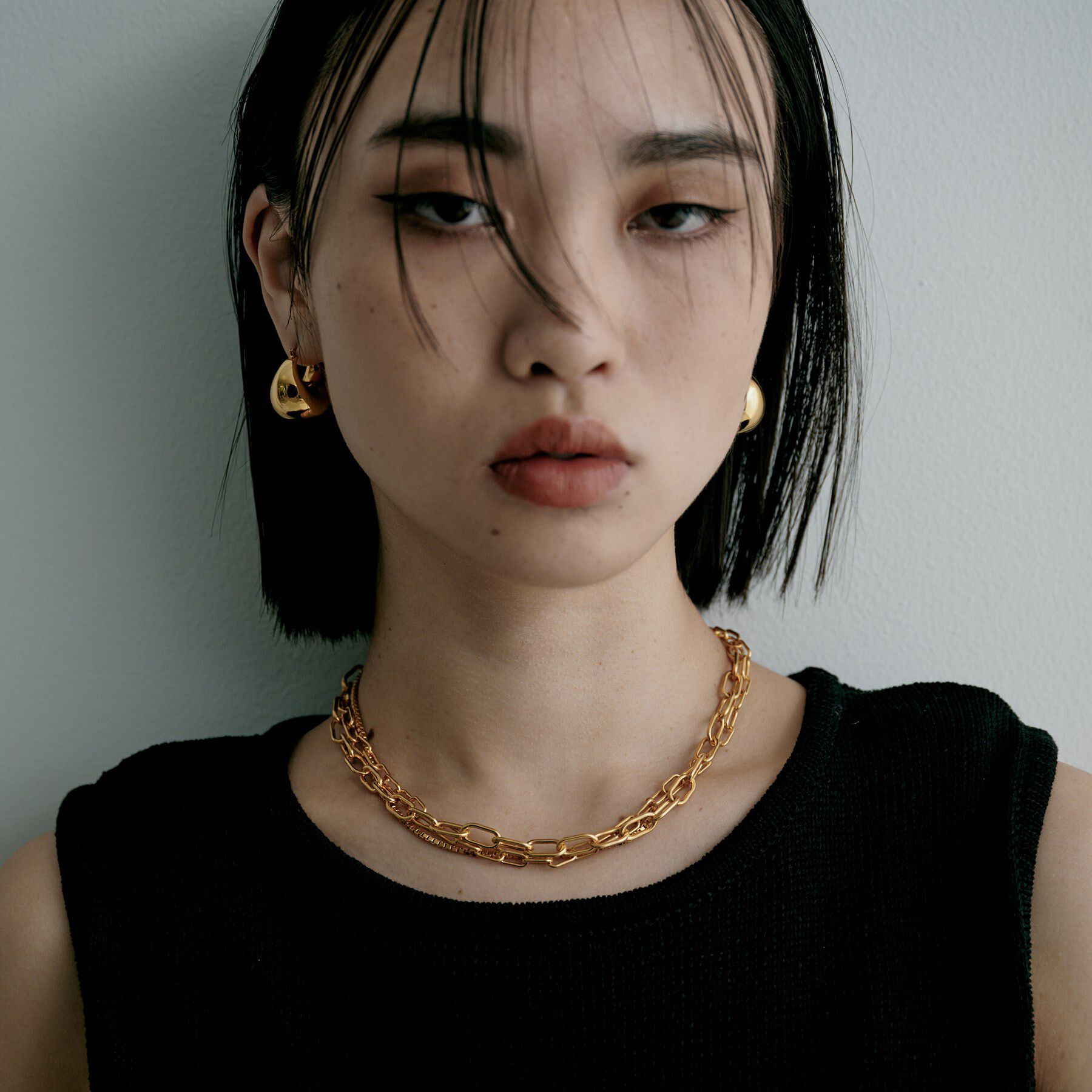 COCOSHNIK ONKITSCH「シルバー ミックスチェーン ケーブル ベネチアンネックレスGP」|ネックレス|