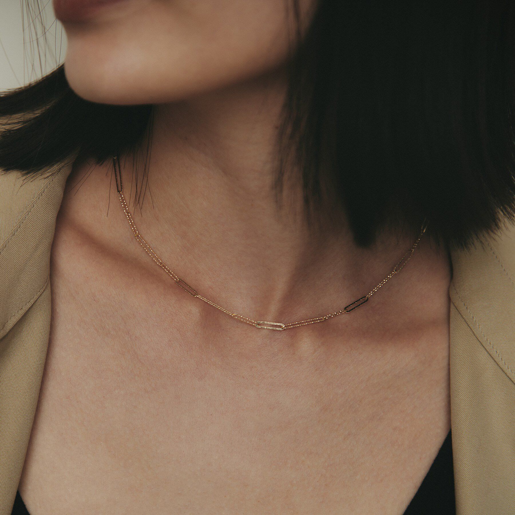 COCOSHNIK「K10カットPCフィガロ ネックレス」|ネックレス|