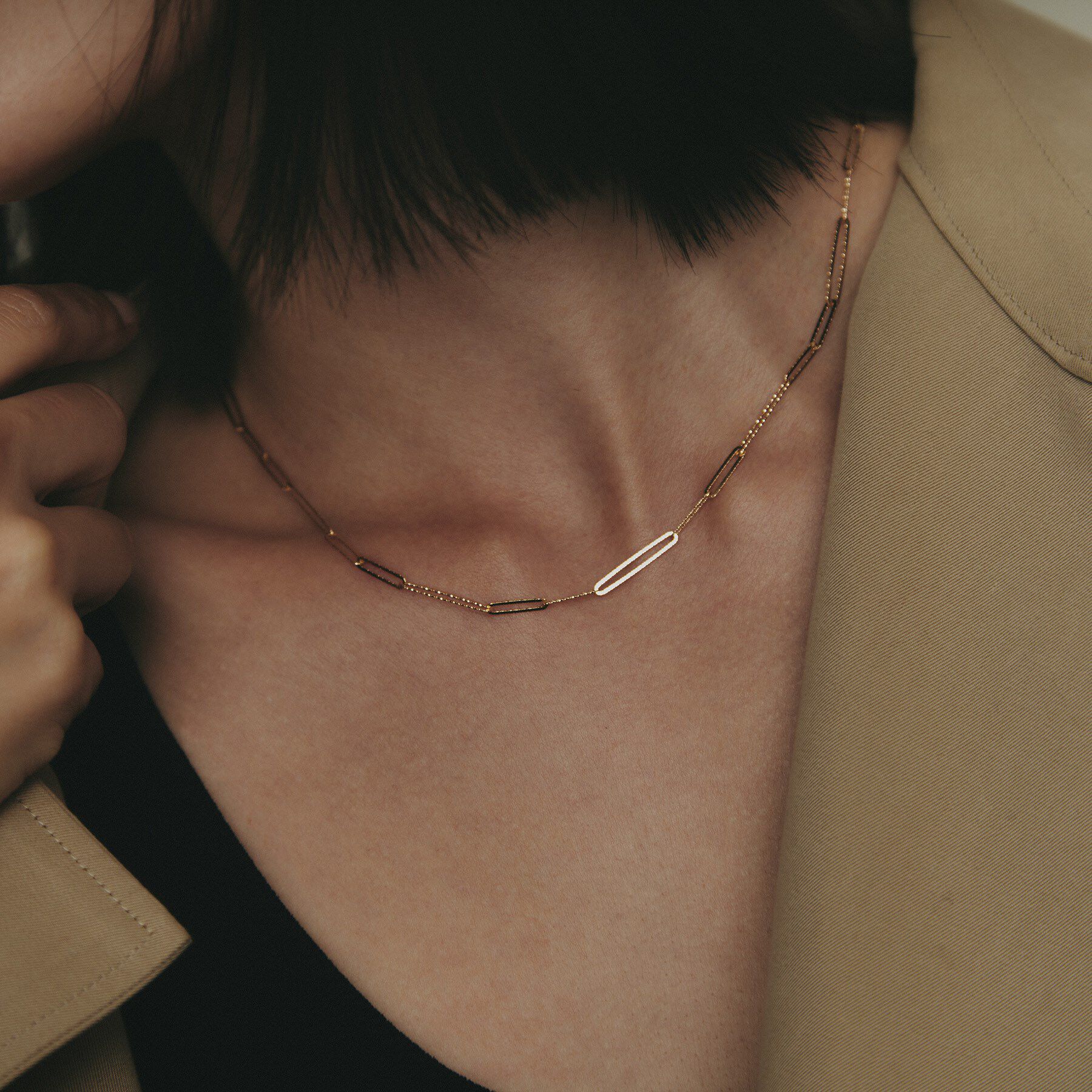 COCOSHNIK「K18カットPCフィガロ ネックレス」|ネックレス|