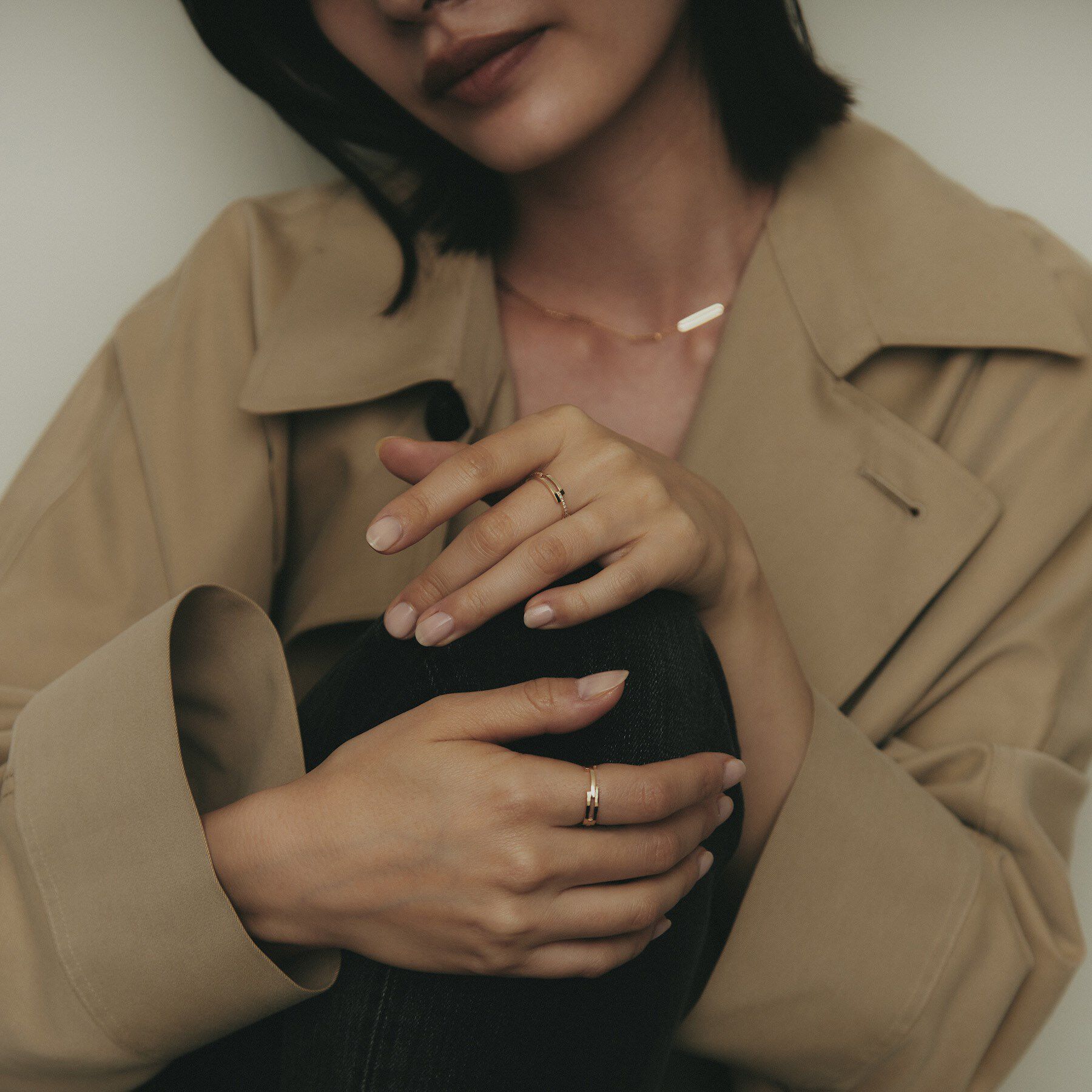 COCOSHNIK「K10ダイヤモンド シフテッドオーバーラップ リング」|リング|