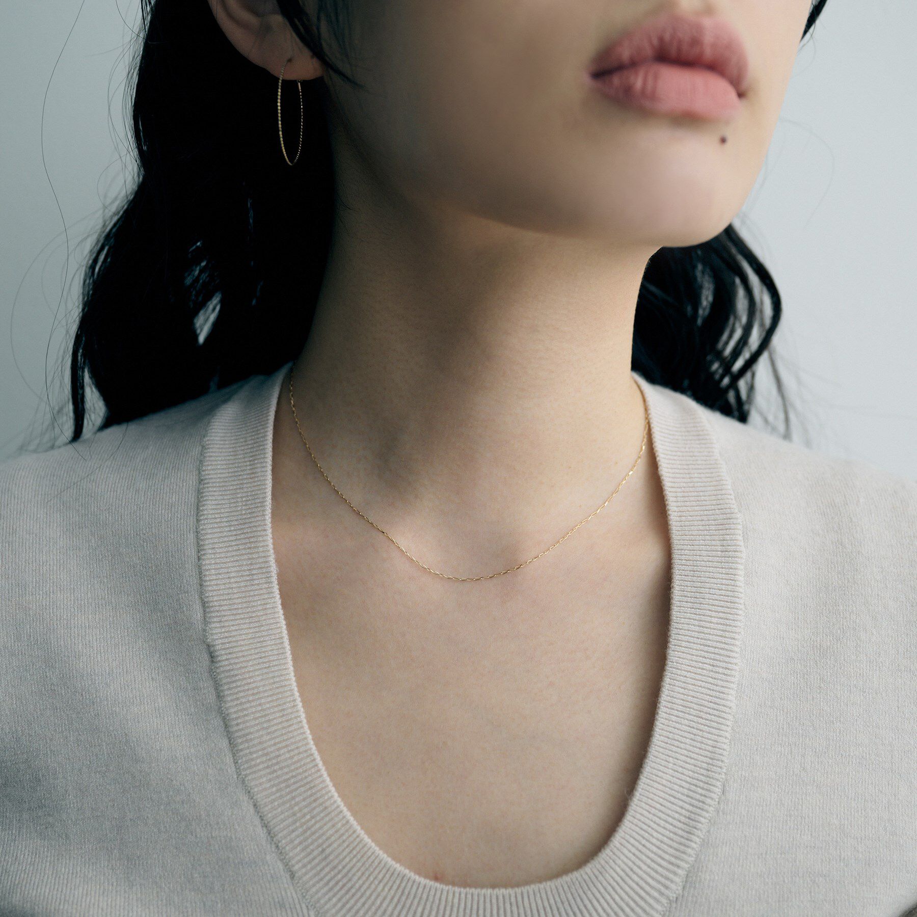 COCOSHNIK ONKITSCH「K10スキニーネックレス ロングタネル」|ネックレス|