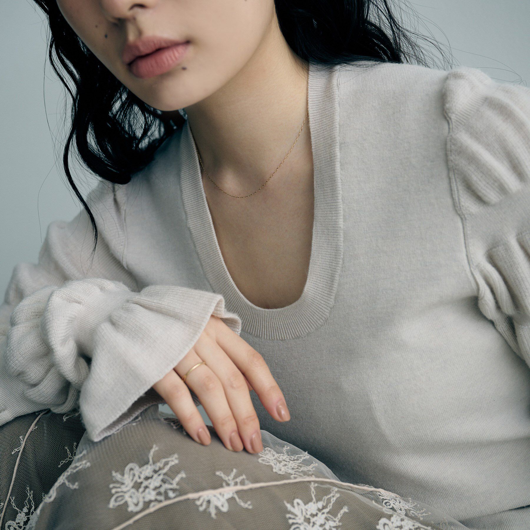 COCOSHNIK ONKITSCH「K10スキニーネックレス ロングタネル」|ネックレス|