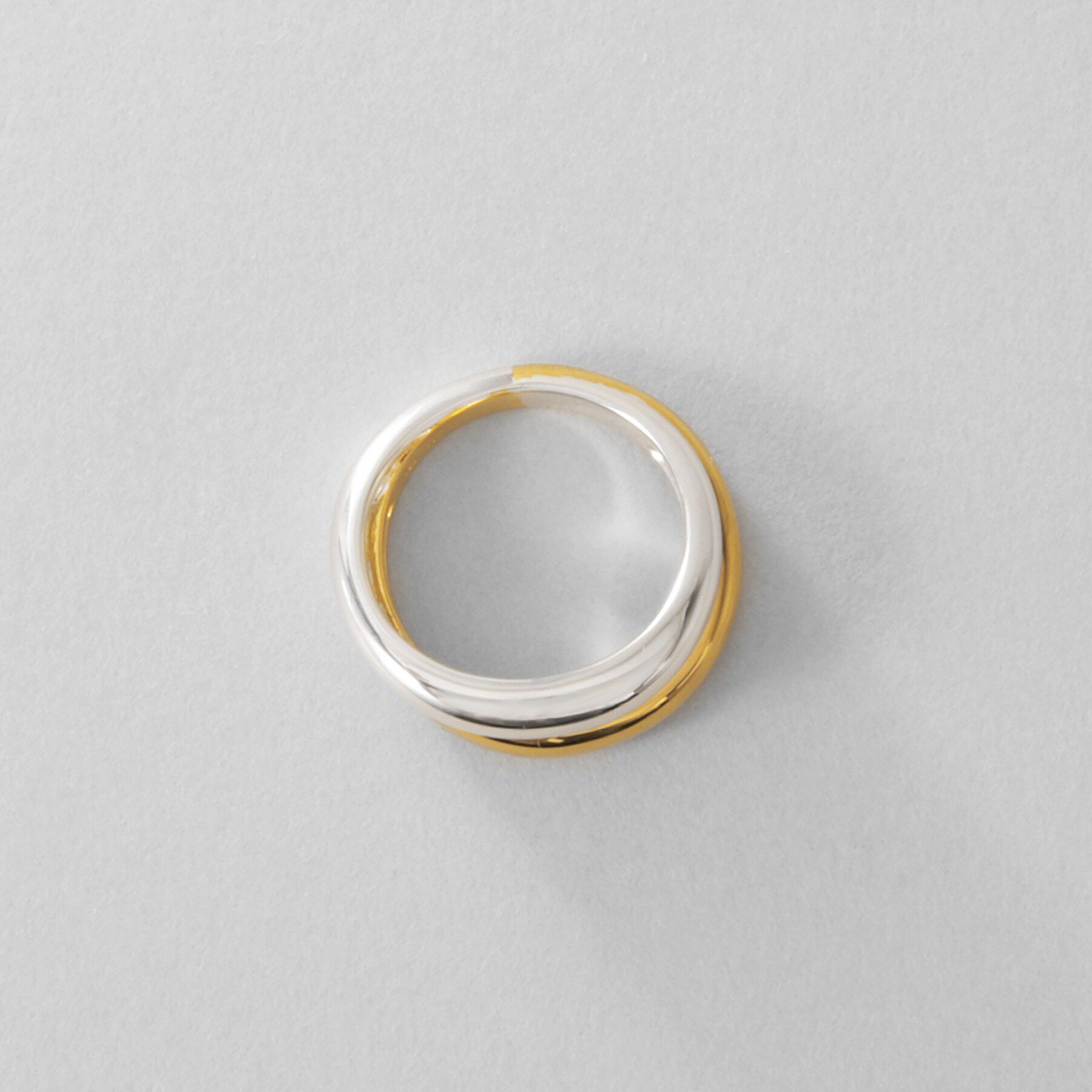 COCOSHNIK ONKITSCH「シルバー コンビカラー デュアルドームリング」|リング|